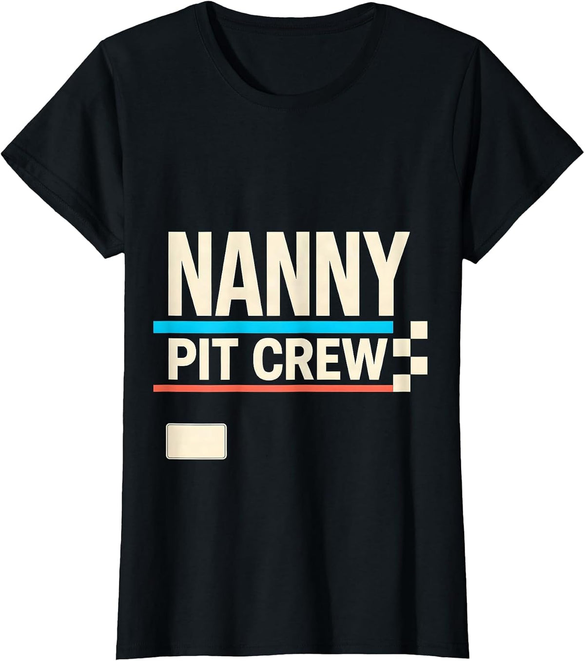 Women's Nanny Pit Crew Funny Race Car Birthday Family Matching Party T-Shirt - Black