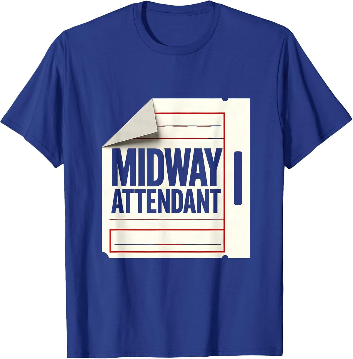 Midway Attendant Minimalist Circus Carnival Staff Costume T-Shirt - Royal Blue