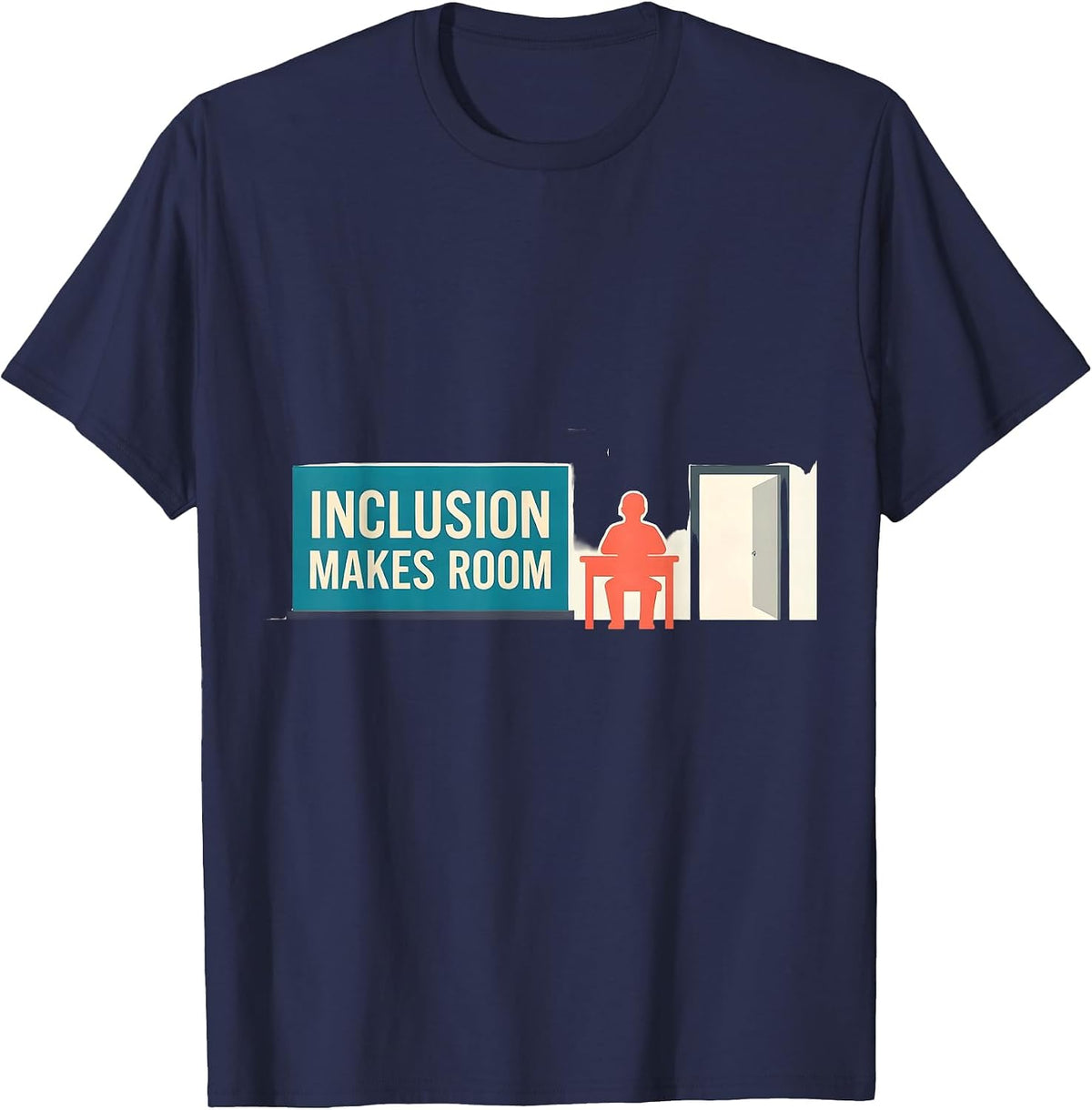 Men's Inclusion Makes Room Special Education Teacher Autism T-Shirt - Navy Blue