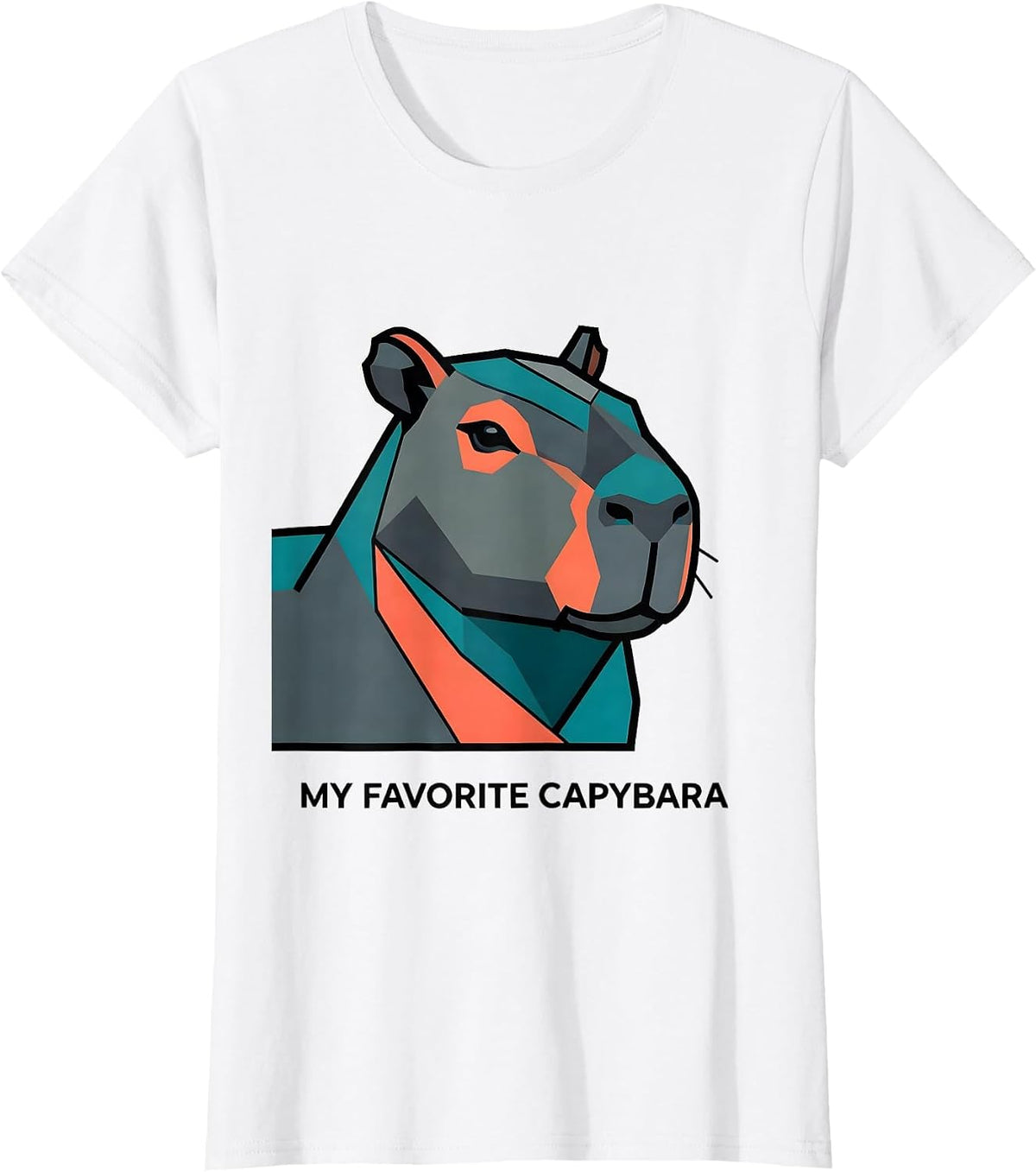 Women's My Favorite Capybara Flat Vector Animal Art Portrait T-Shirt - White