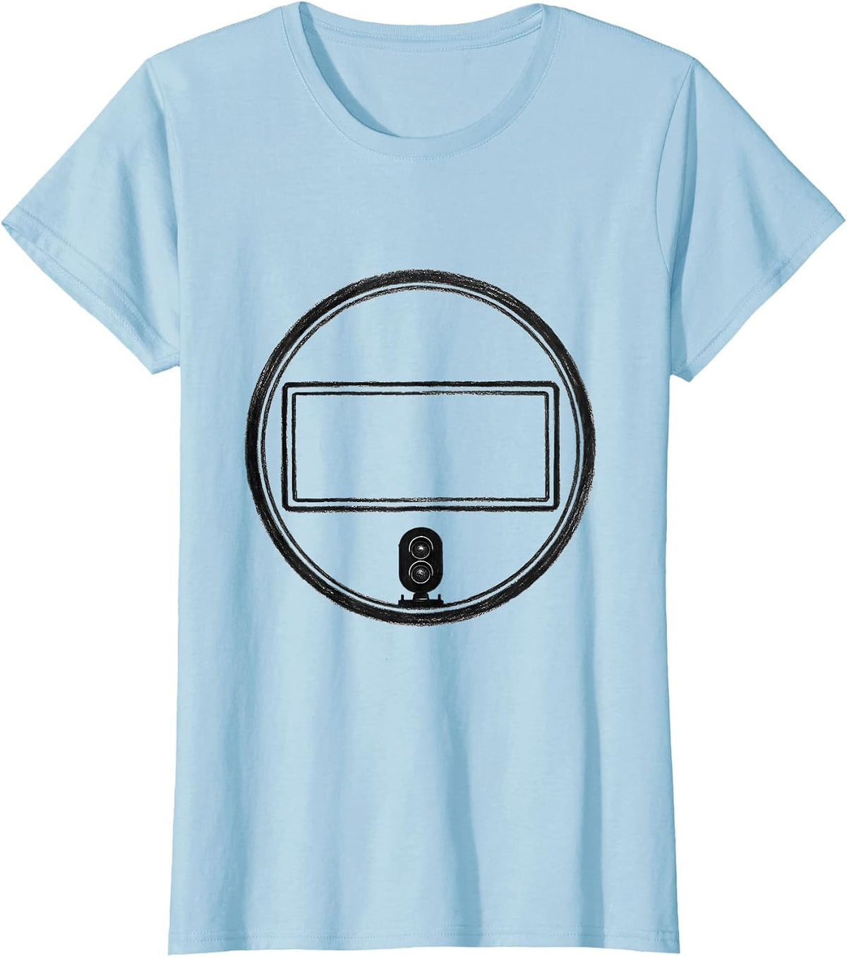 Minimalist Train Seal Ring Hobby Enthusiast Humor T-Shirt - Baby Blue