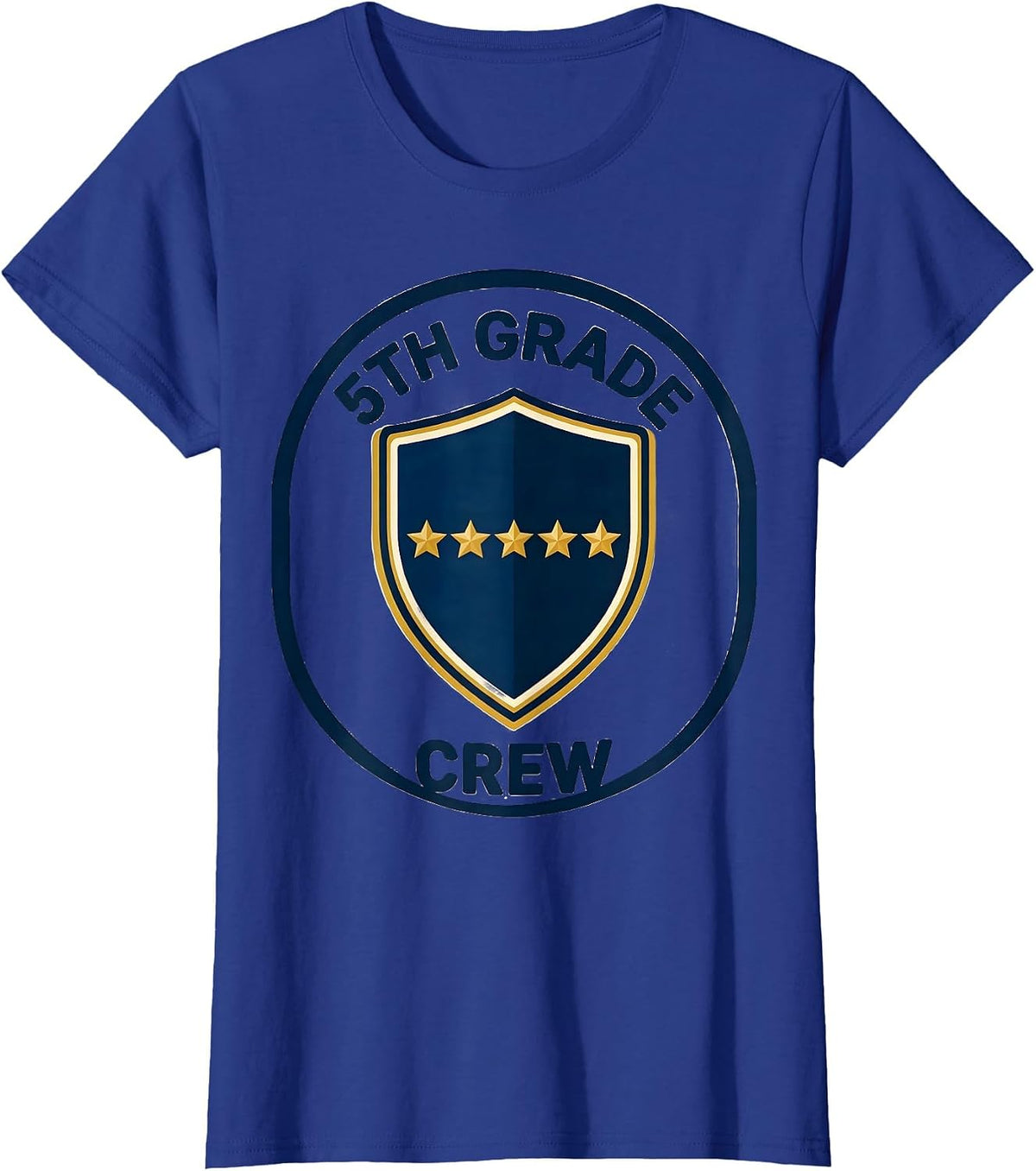 Women's 5th Grade Crew Funny Teacher Back To School Crew T-Shirt - Royal Blue