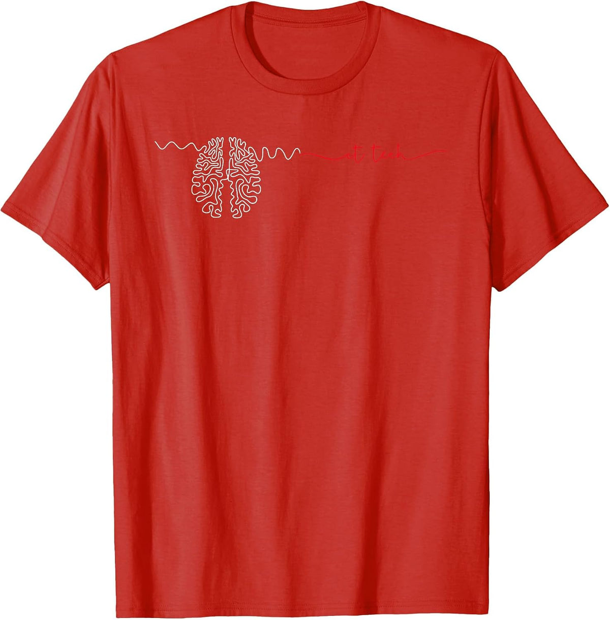 CT Technologist Minimalist Cat Scan Tech CT Technician Radio T-Shirt - Red