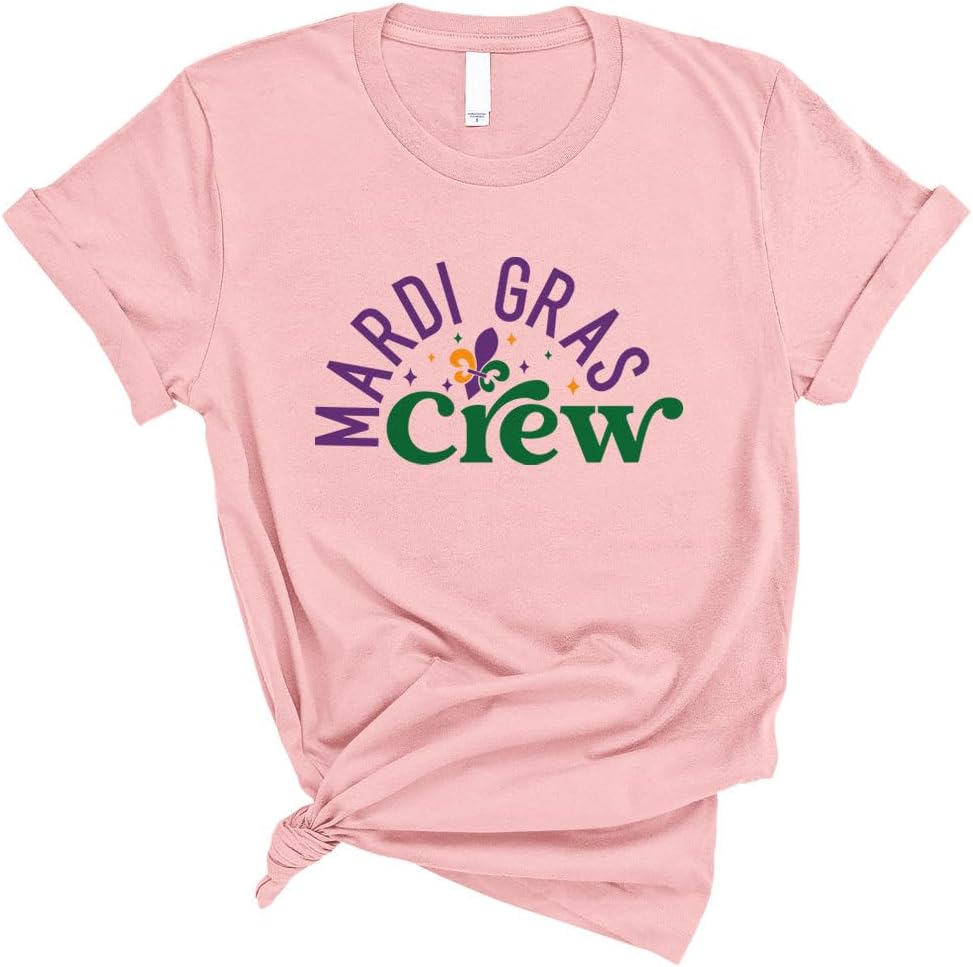 TeesAndTankYou Mardi Gras Crew Shirt Unisex - Pink