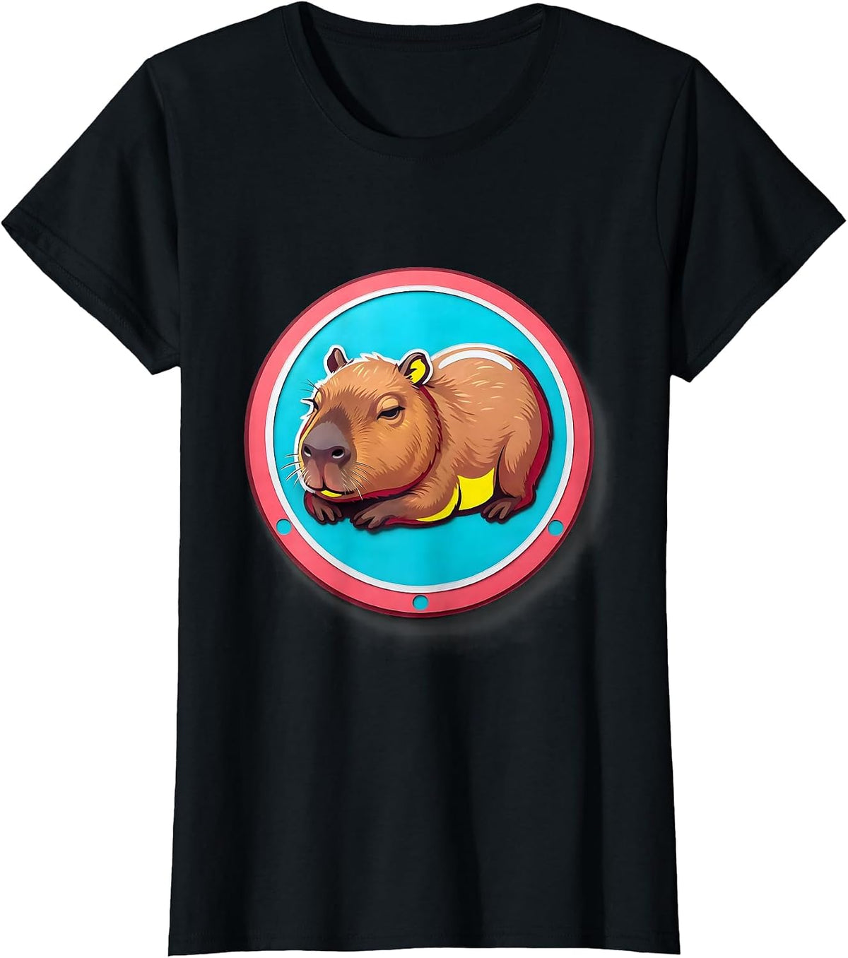 Capybara Belly Rub Funny Animal Lover Meme Humor T-Shirt - Black