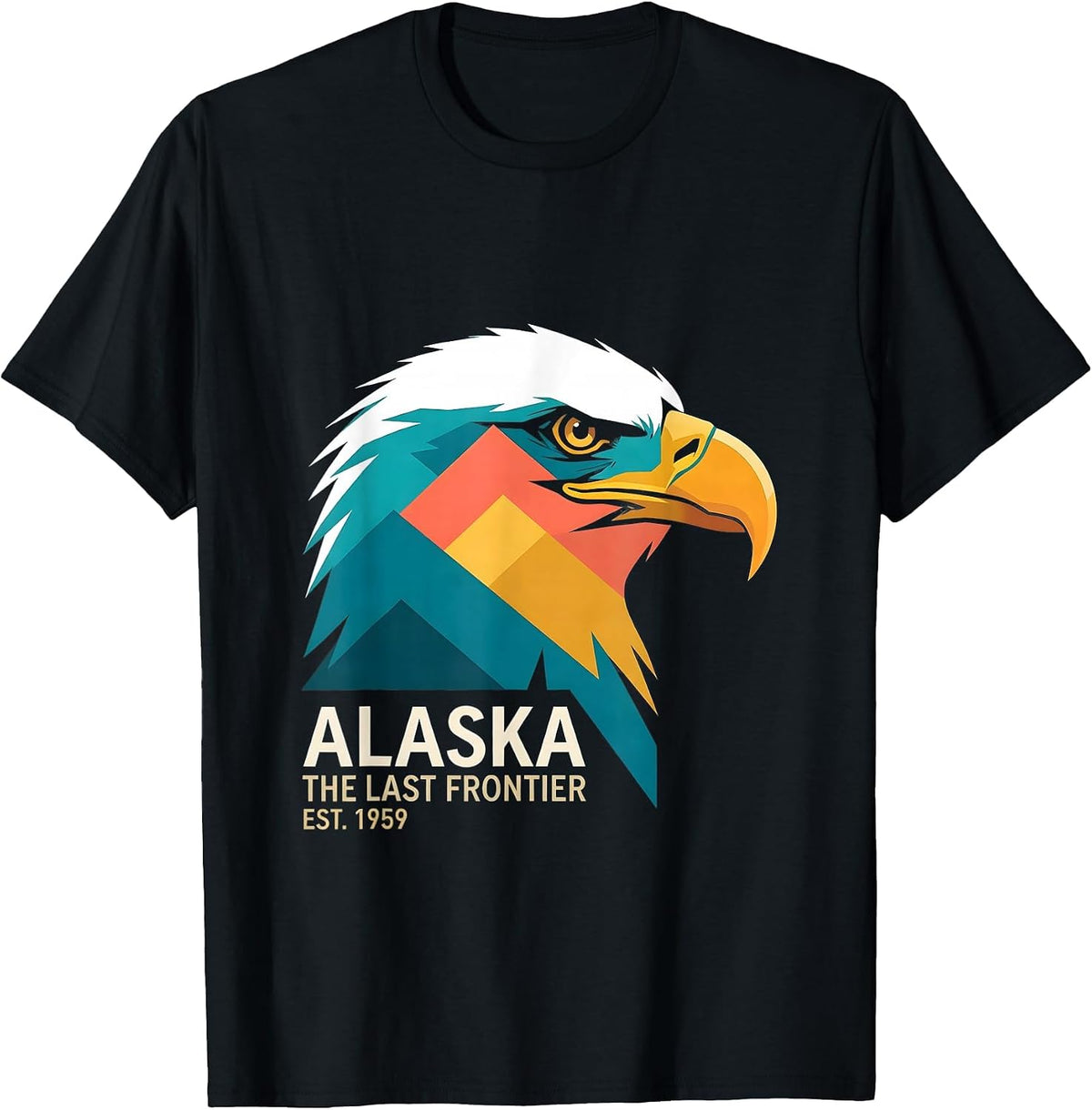 Men's Alaska The Last Frontier Est. 1959 Bald Eagle State Pride T-Shirt - Black