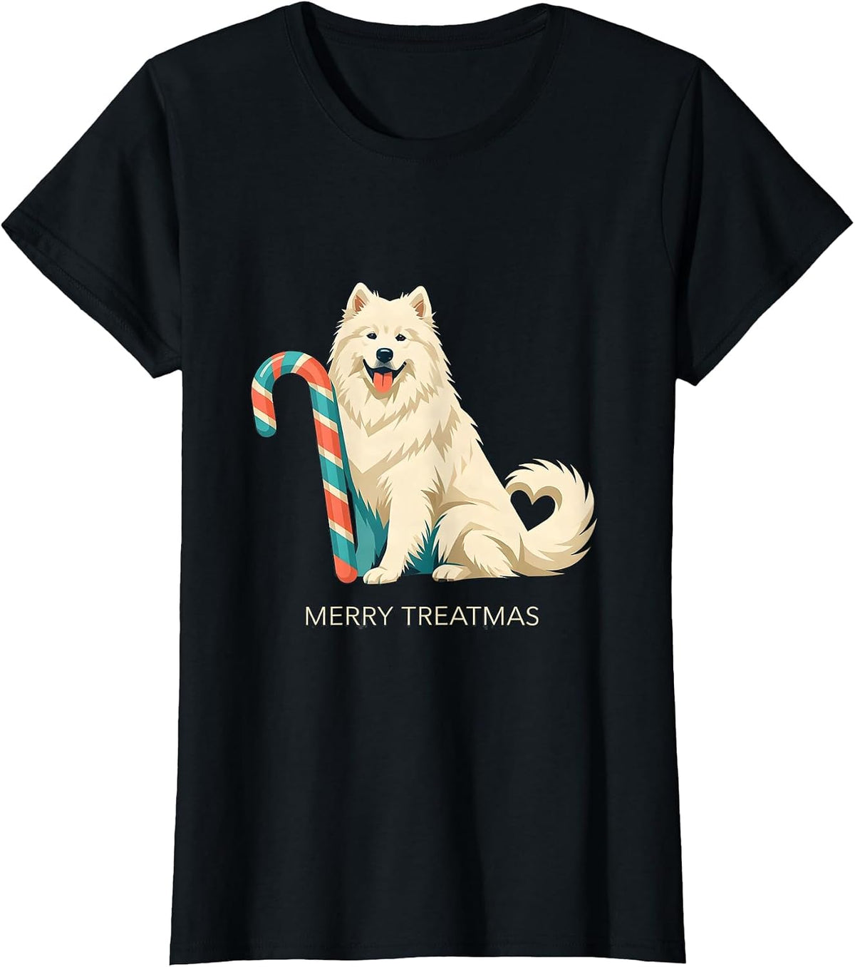 Merry Treatmas Funny Samoyed Christmas Dog Lover Gift T-Shirt - Black