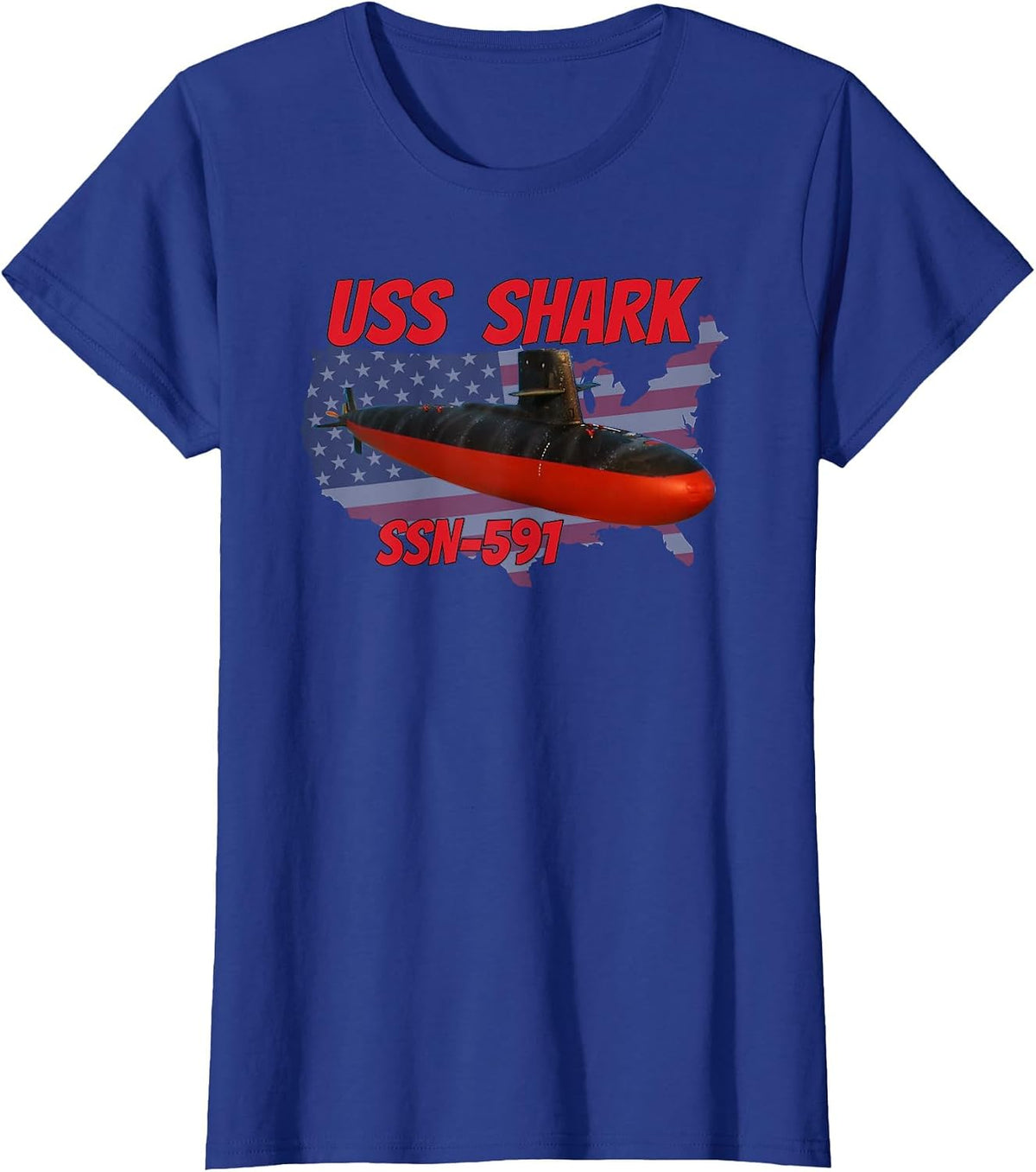USS Shark SSN-591 Submarine Veterans Day Father Grandpa Dad T-Shirt - Royal Blue