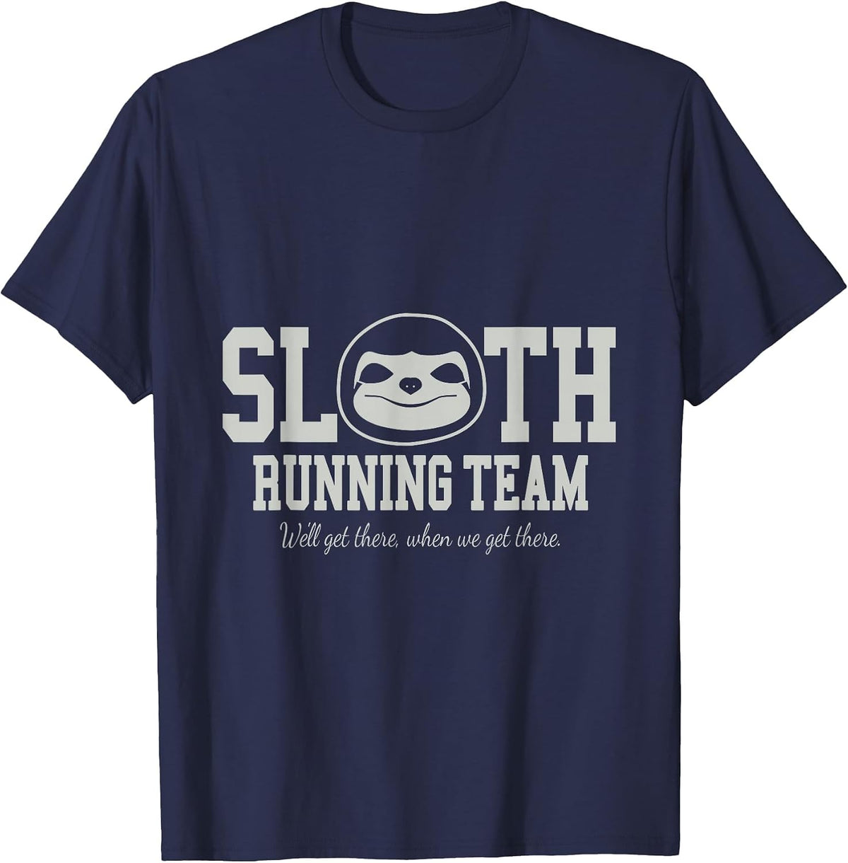 Sloth Running Team Funny Slow Exercise Animal T-Shirt - Navy Blue
