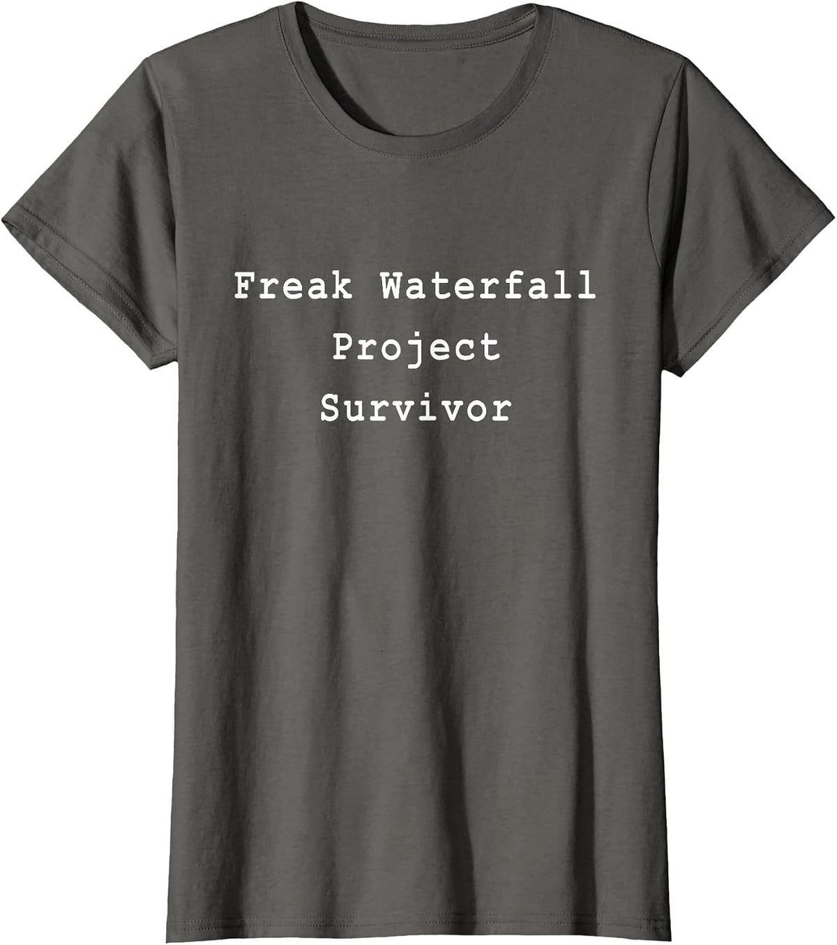 Anti Waterfall Agile Project Management Funny PM Coach T-Shirt - Asphalt Grey