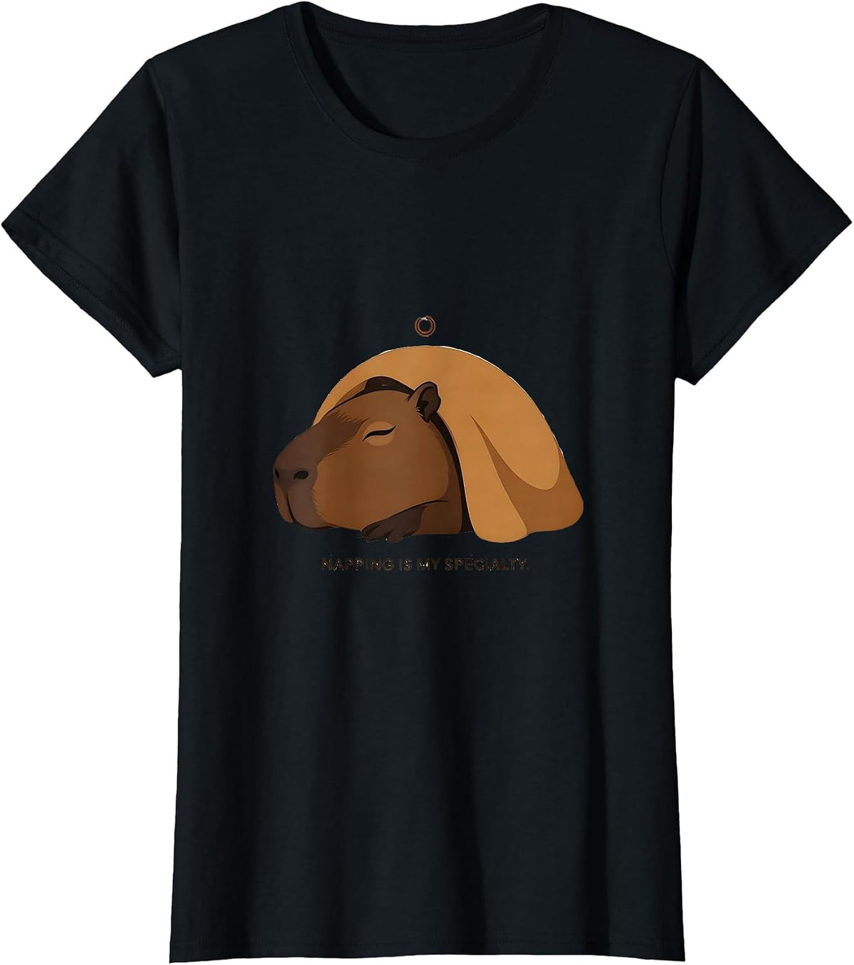 Napping Is My Specialty Cute Capybara Sleepwear Pajama Kids T-Shirt - Black