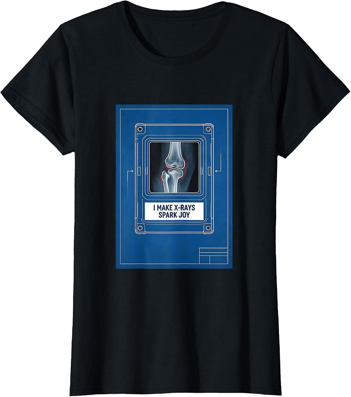 I Make X-Rays Spark Joy Funny Radiology Tech X-Ray T-Shirt - Black