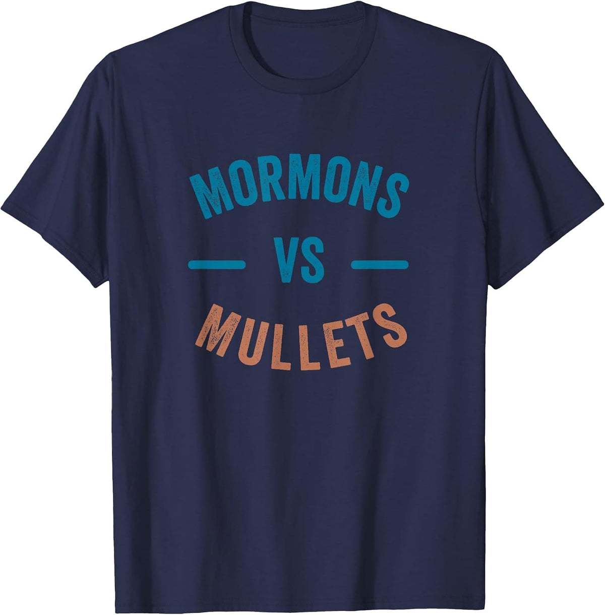 Mormons vs Mullets T-Shirt - Navy Blue
