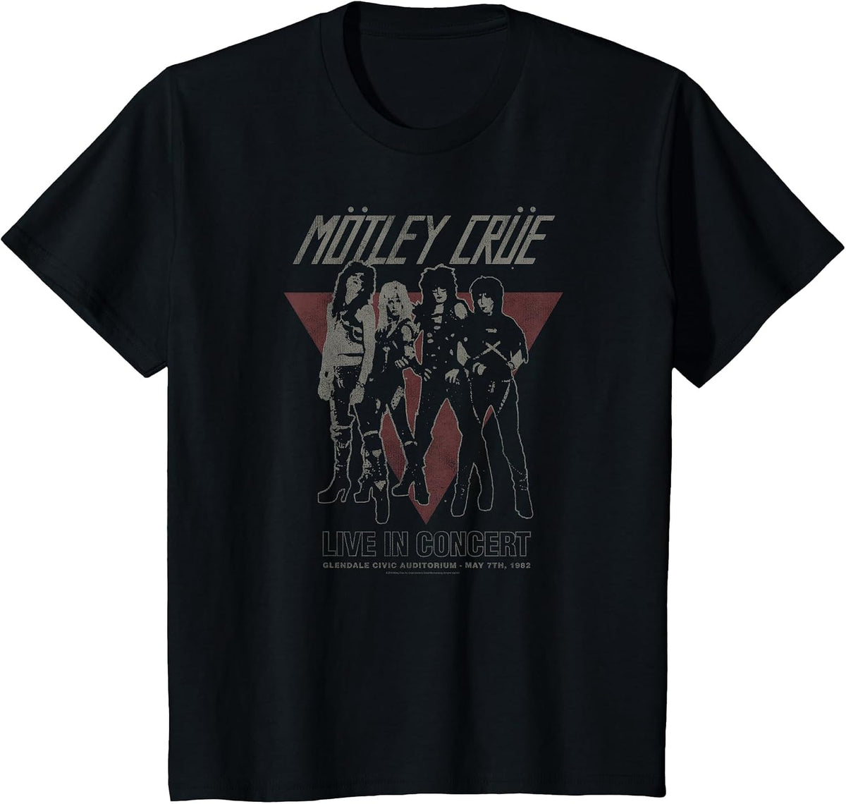 Mötley Crüe Vintage Glendale T-Shirt Tee for Men Women Classic Rock Band Tees - Black