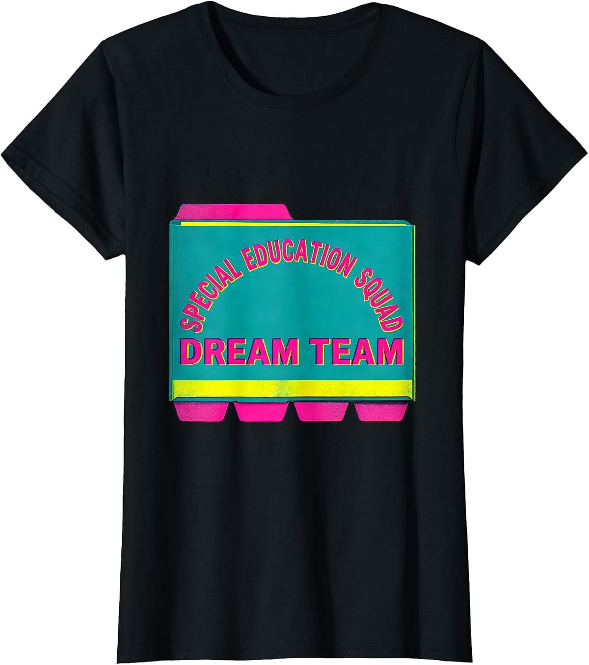 Women's Special Education Squad Dream Team Retro Teacher T-Shirt - Black