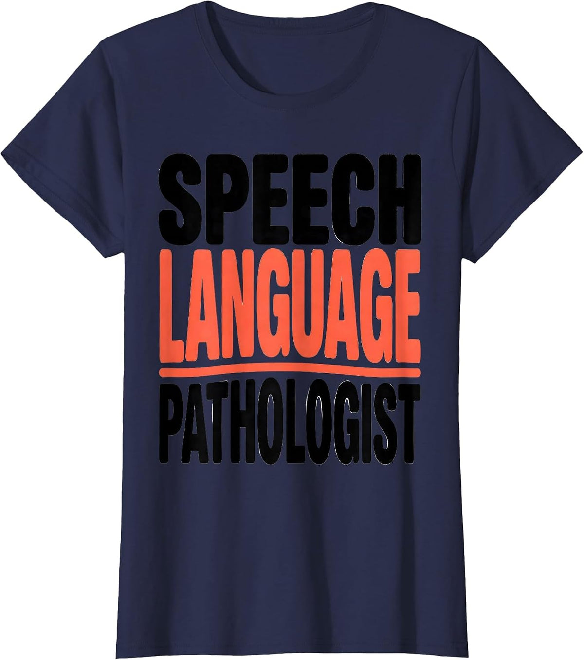 Women's Speech Language Pathologist Retro Floral SLP Therapist T-Shirt - Navy Blue