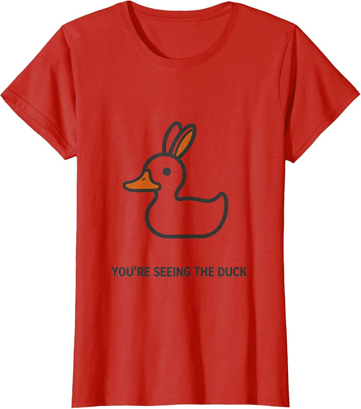 You're Seeing The Duck Philosophy Optical Illusion Gift T-Shirt - Red