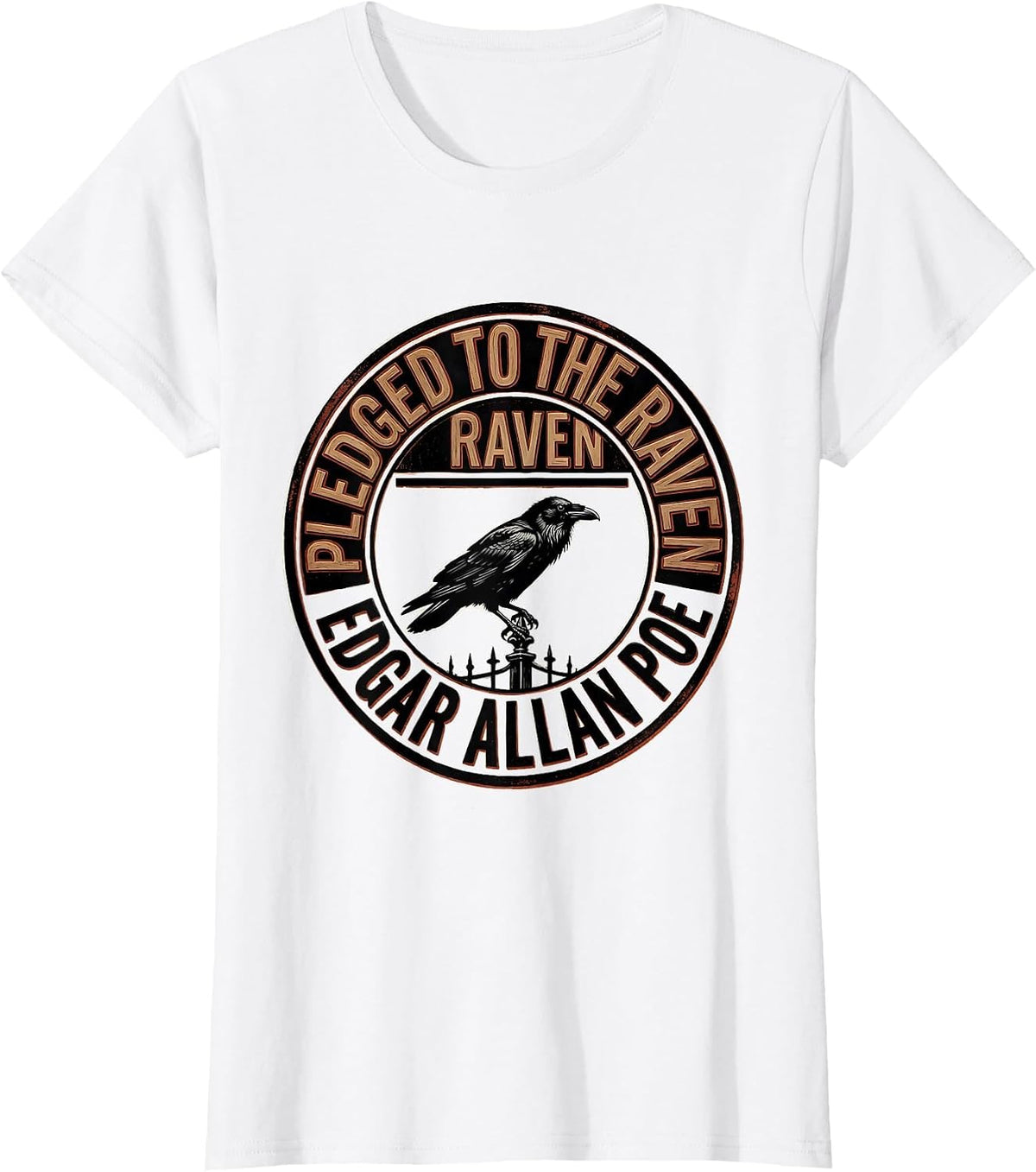 Pledged to the Raven Edgar Allan Poe Gothic Literary Fan T-Shirt - White