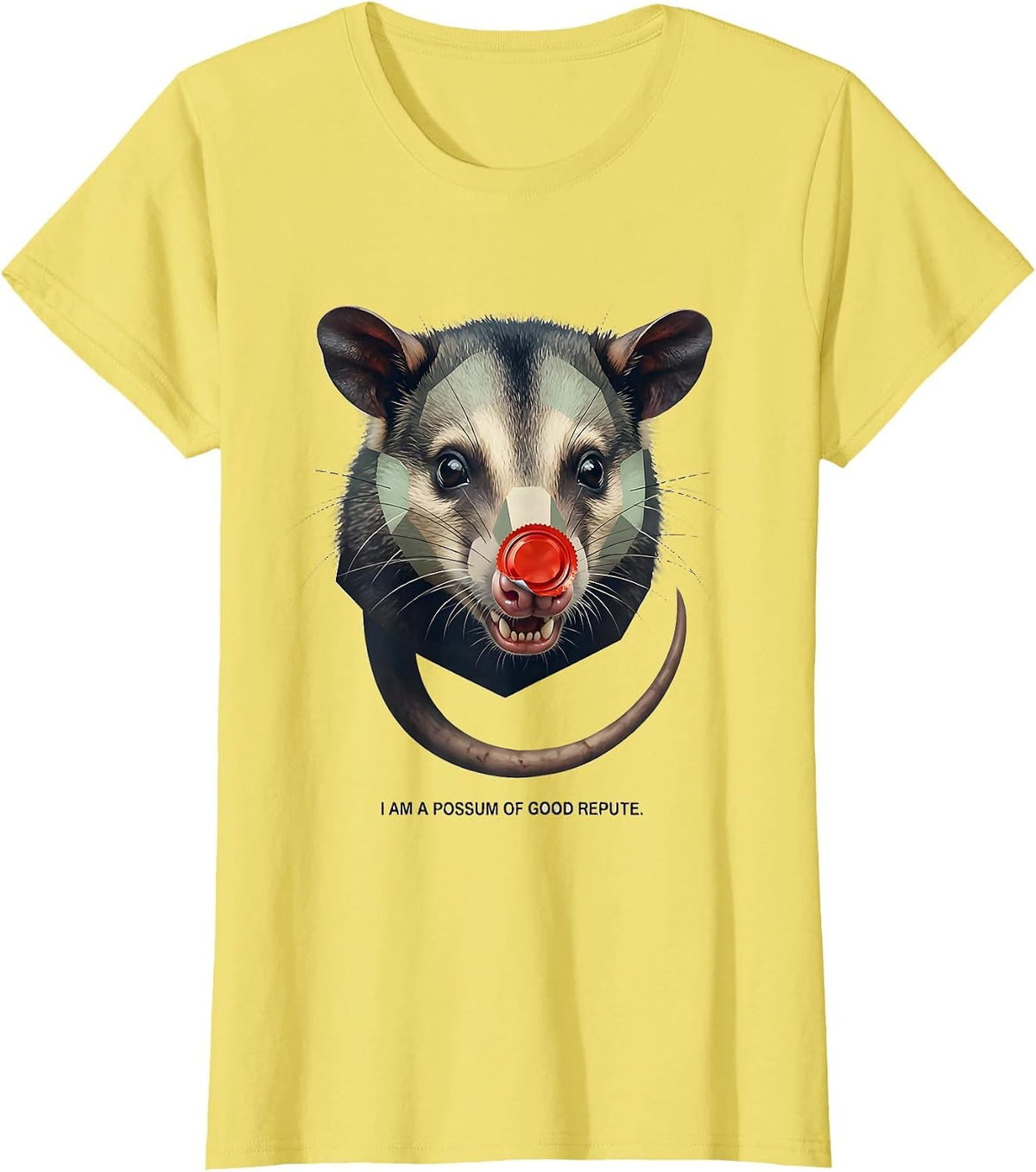 I Am A Possum Of Good Repute Funny Opossum Meme Animal Lover T-Shirt - Lemon Yellow