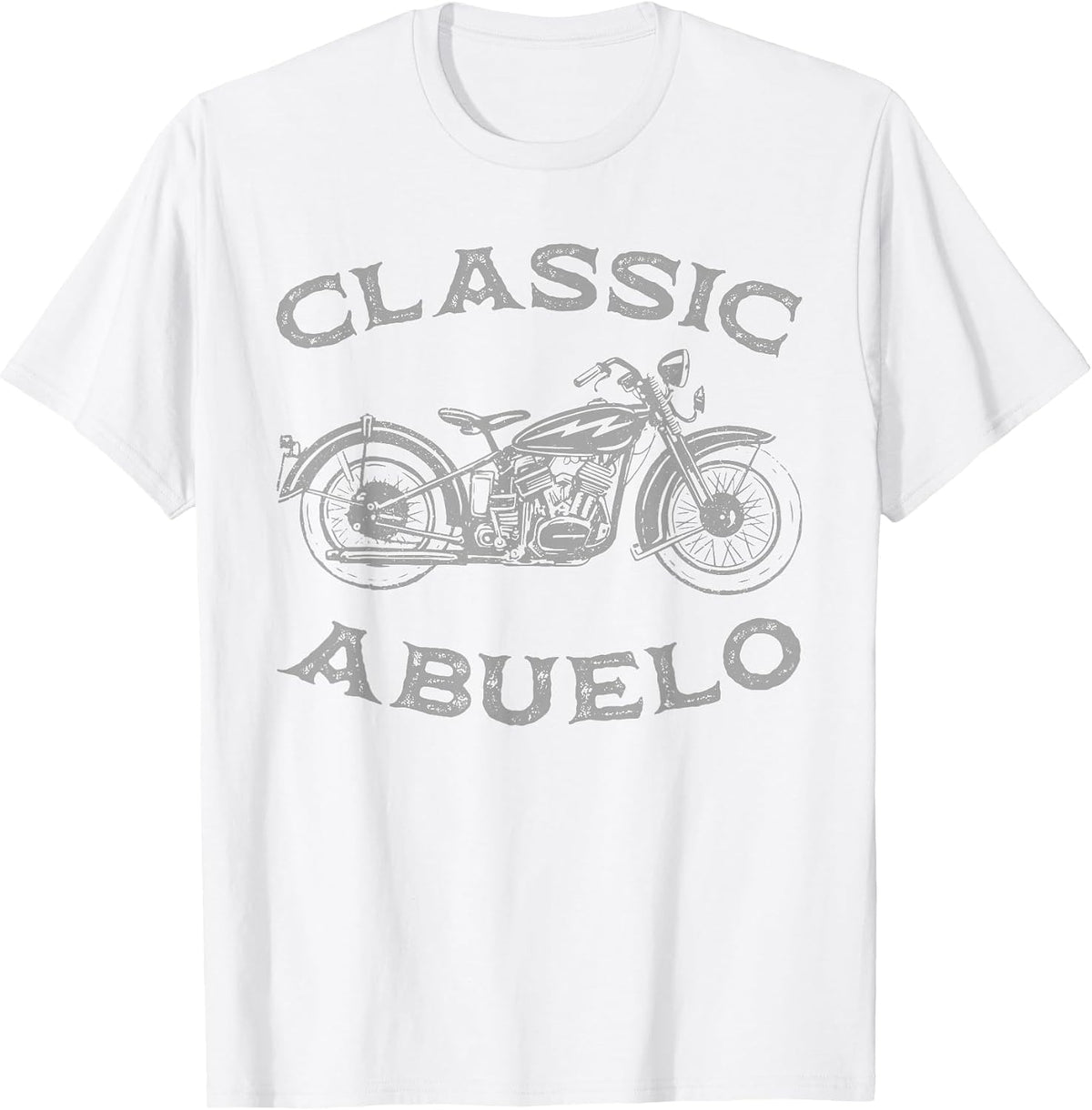 Vintage Classic Abuelo Motorcycle Graphic Mens Grandpa Biker T-Shirt - White