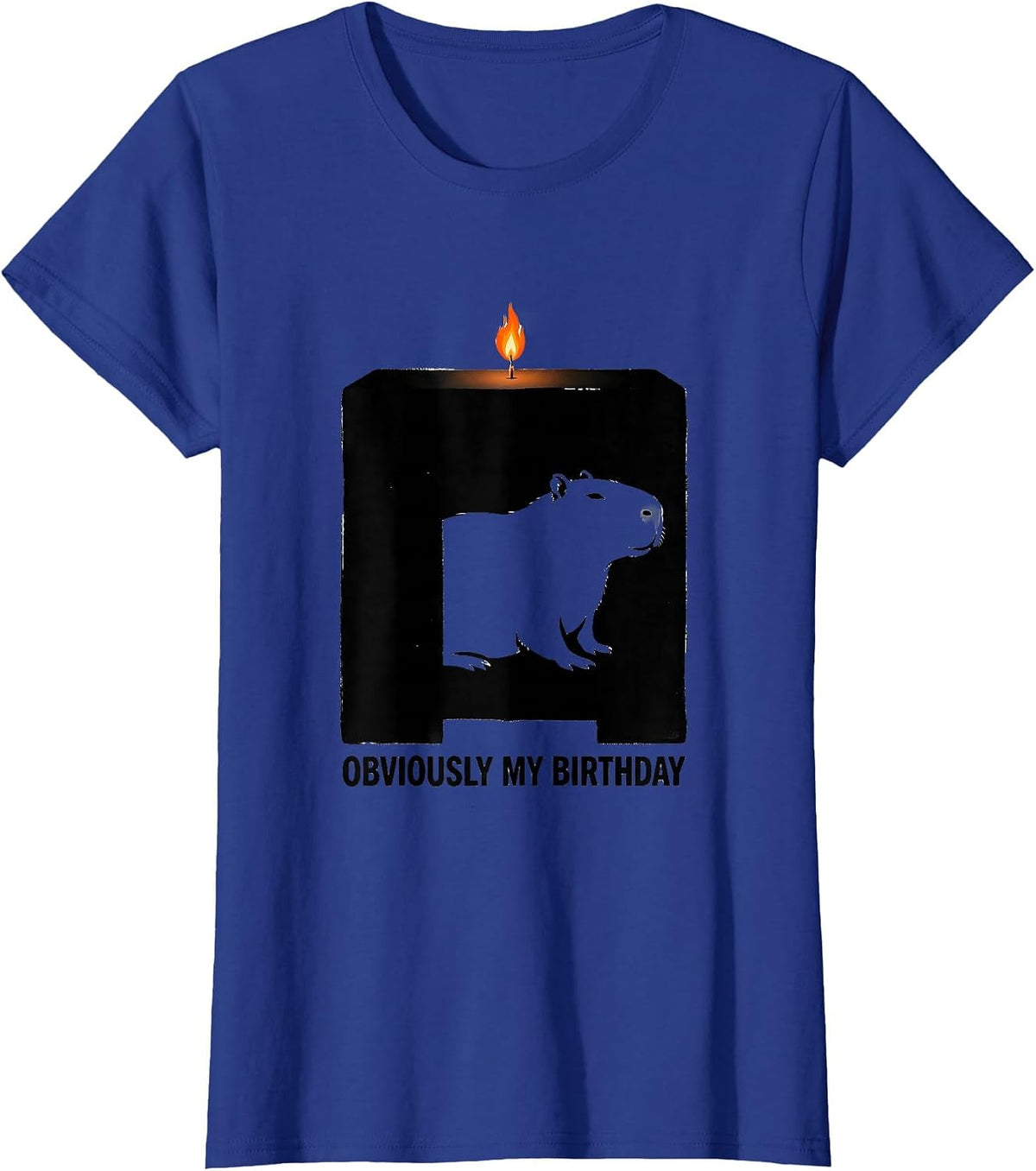 Women's Obviously My Birthday Kawaii Capybara Birthday To Me Cute T-Shirt - Royal Blue