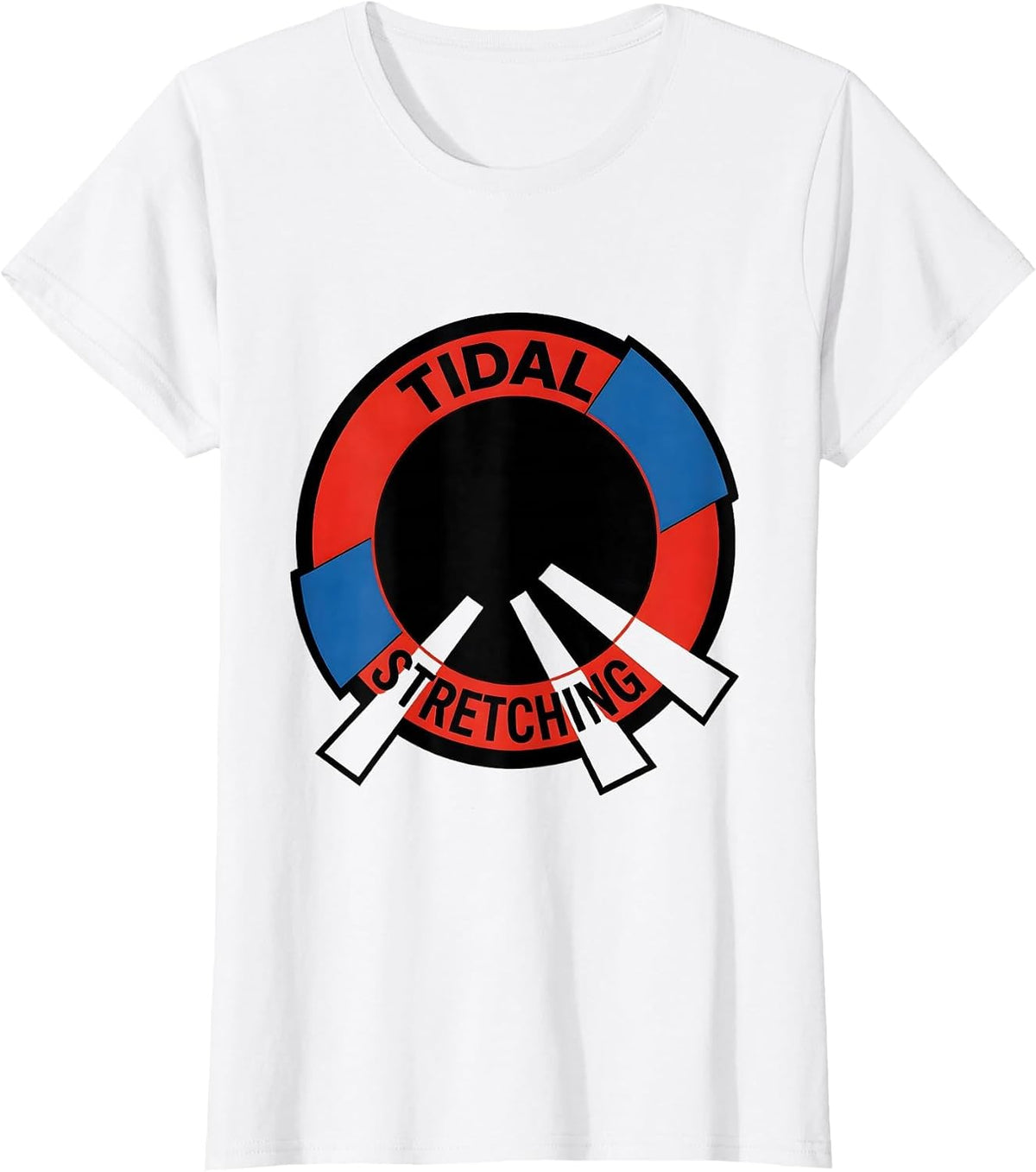 Tidal Stretching Bauhaus Modernist Black Hole Astrophysics T-Shirt - White