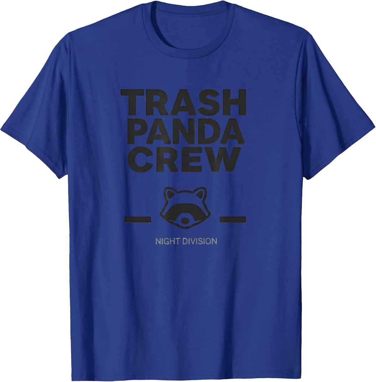 Men's Trash Panda Crew Night Division Funny Raccoon Meme Humor T-Shirt - Royal Blue
