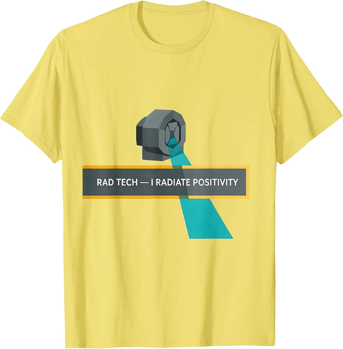 Men's Rad Tech I Radiate Positivity Funny Radiology X-Ray Tech T-Shirt - Lemon Yellow