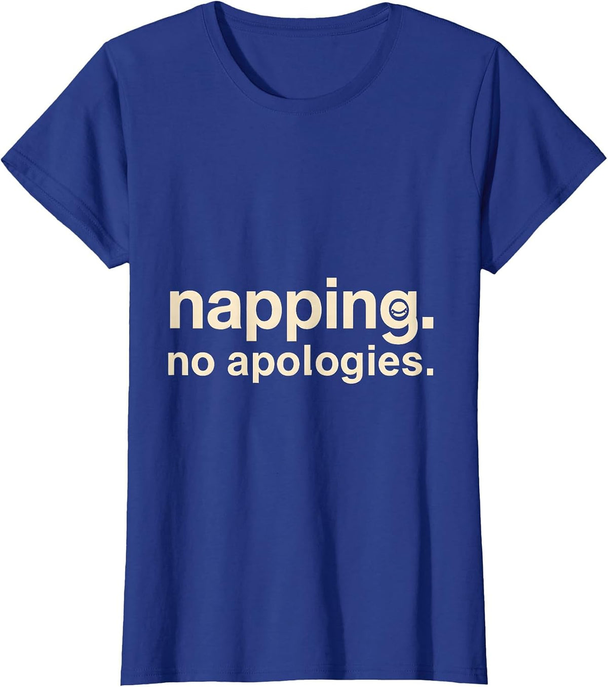 Women's Napping. No Apologies. Cute Capybara Sleepybara Sleep T-Shirt - Royal Blue