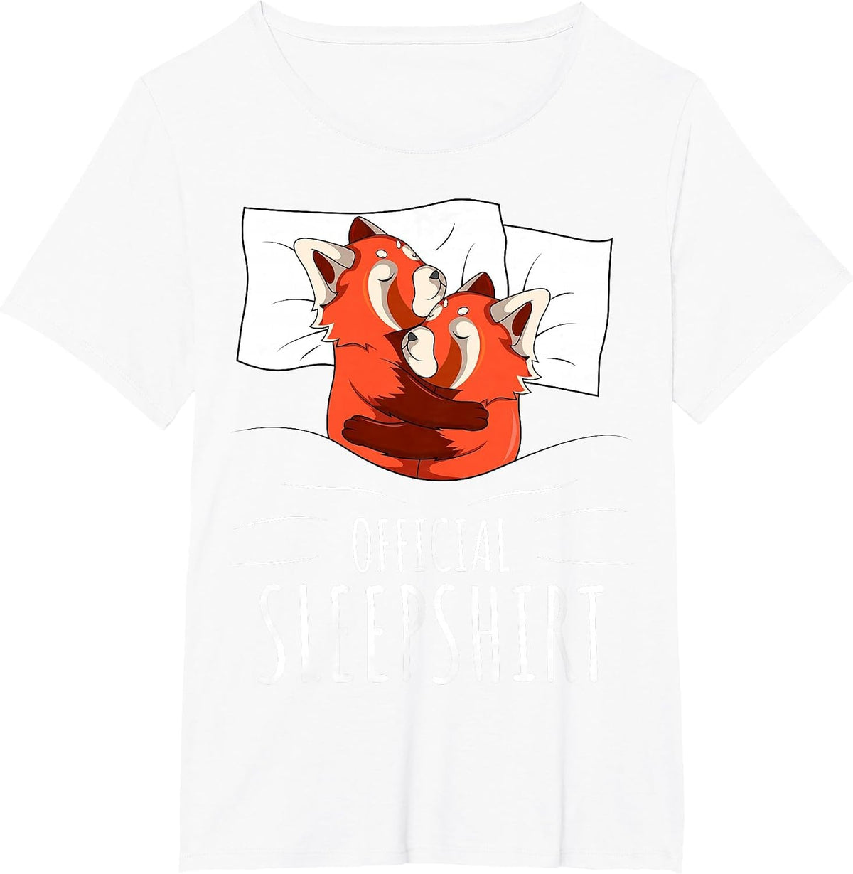 Official Panda Lover Sleep Shirt Red T-Shirt - White