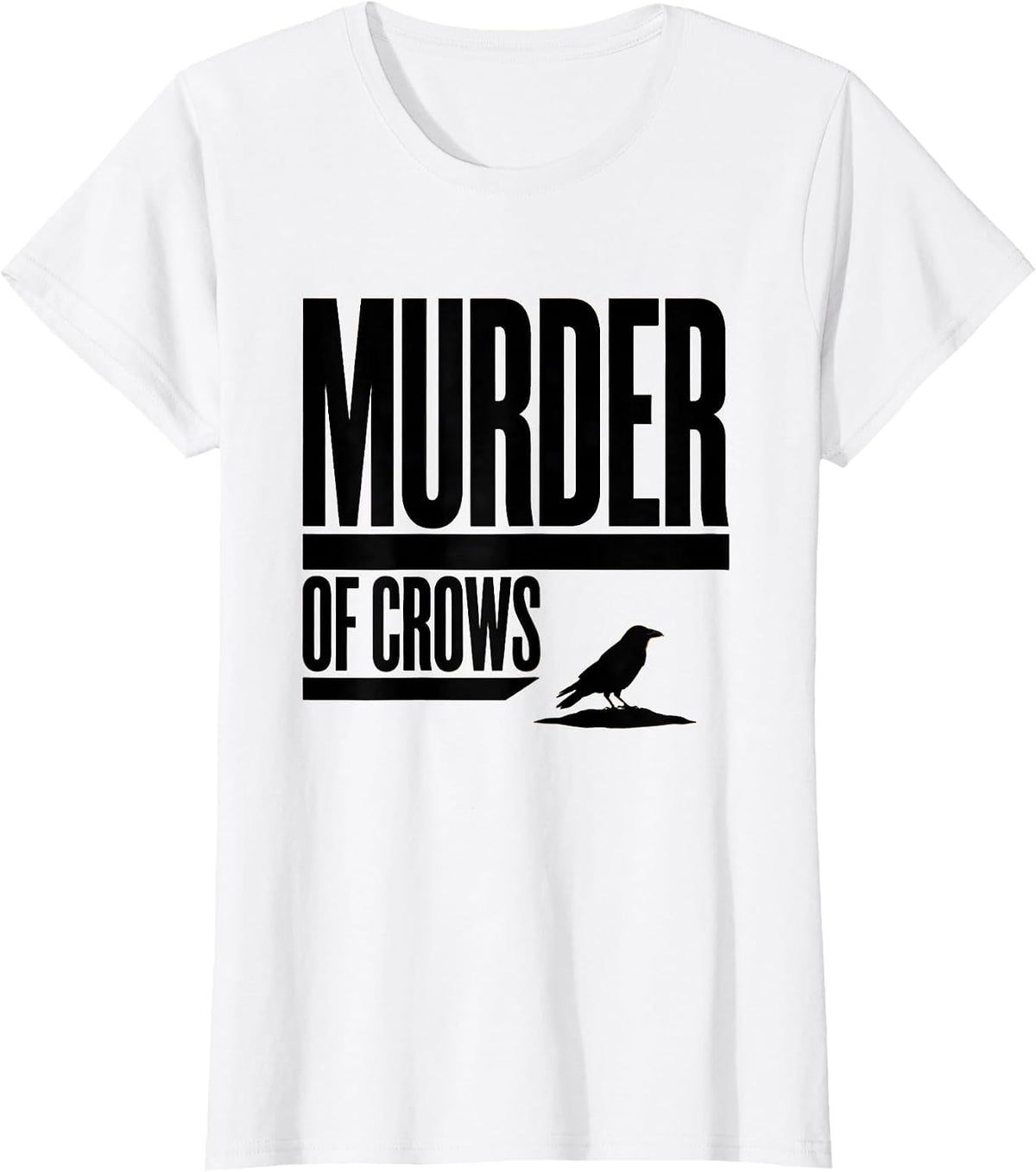 Murder Of Crows Minimalist Dark Humor Crow Lover Gift T-Shirt - White