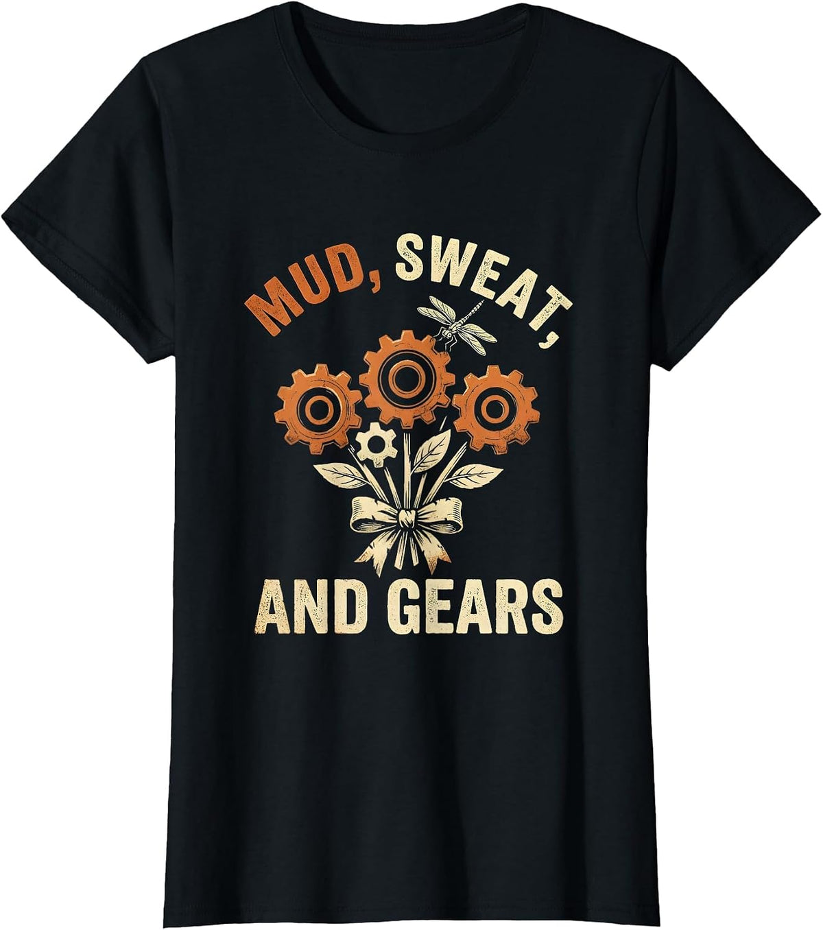 Mud Sweat and Gears Country Riding Design T-Shirt - Black