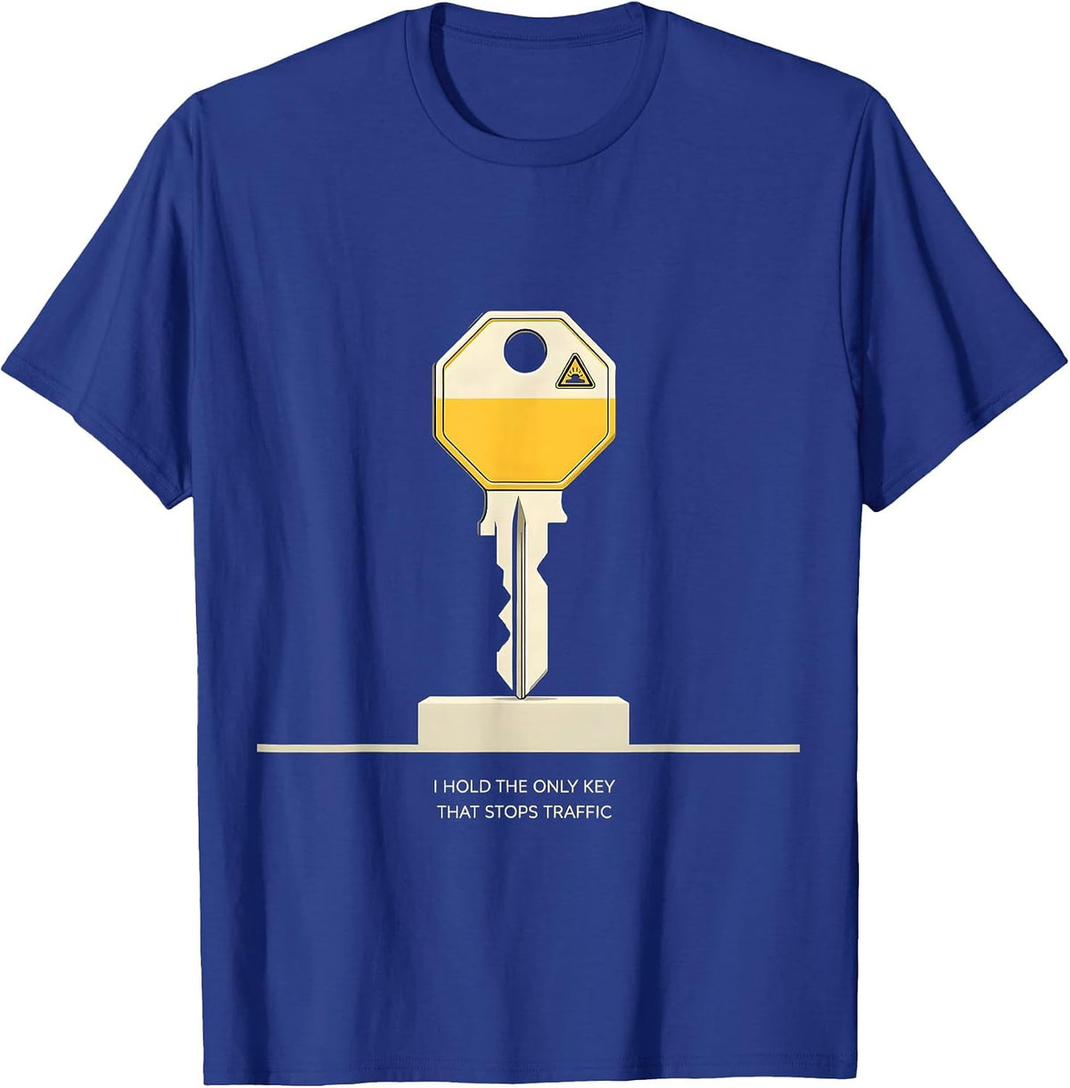 Men's I Hold The Only Key That Stops Traffic Funny School Bus T-Shirt - Royal Blue