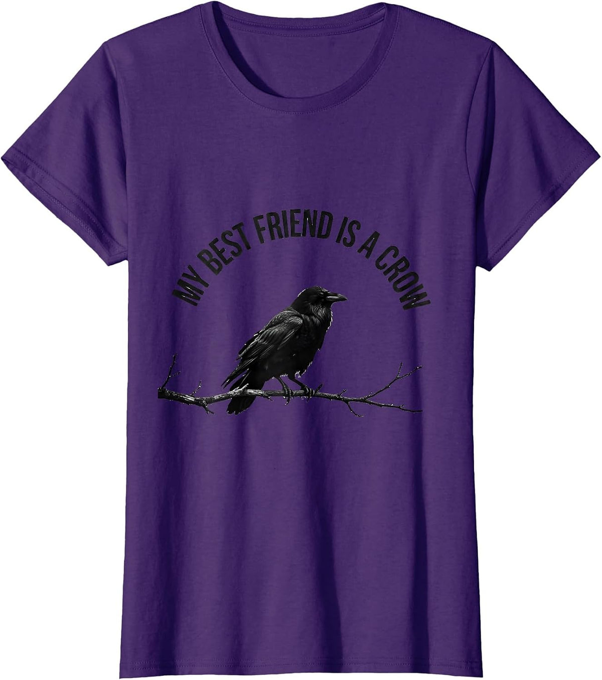 Women's My Best Friend Is A Crow Funny Gothic Bird Lover Halloween T-Shirt - Purple