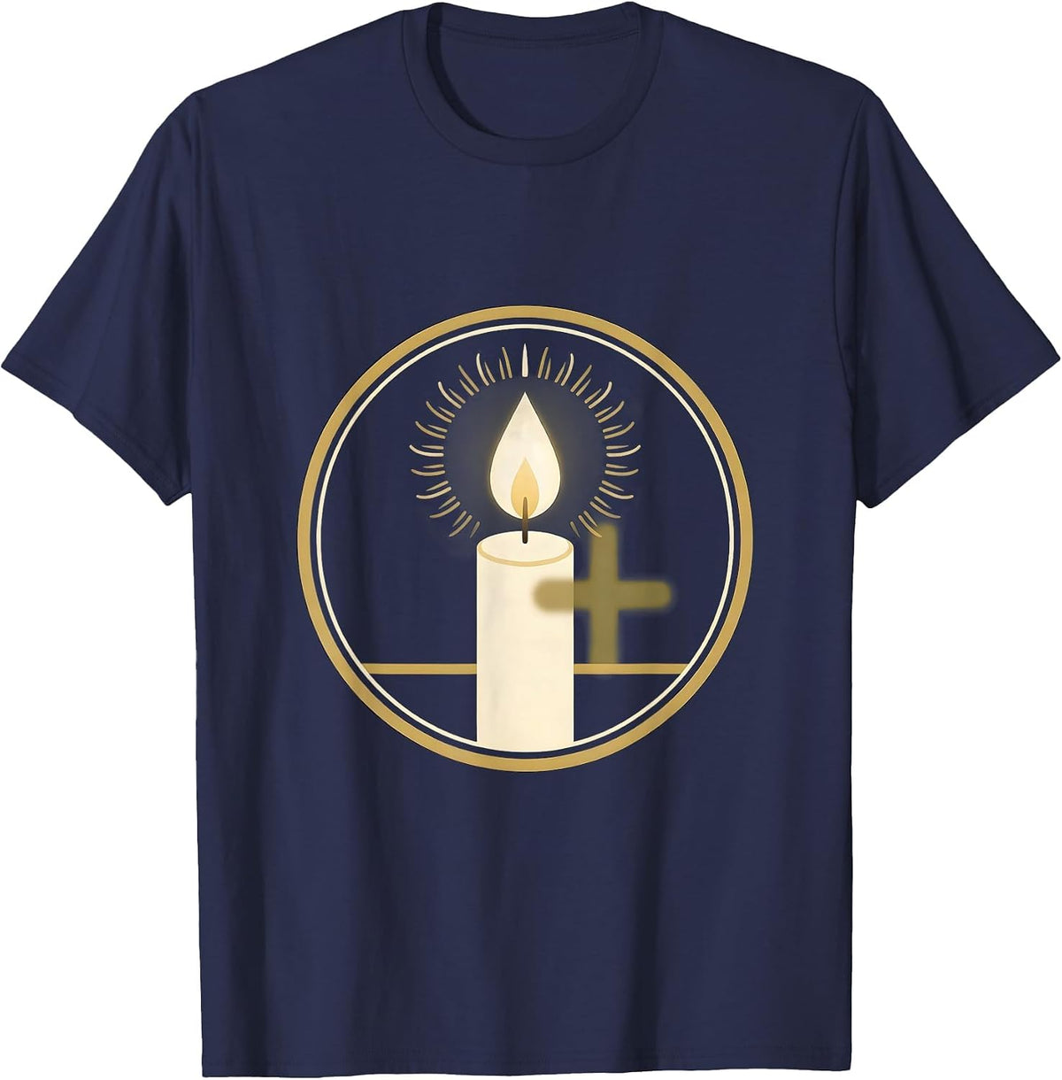Men's Single Candle Flame Suicide Awareness Graphic T-Shirt - Navy Blue