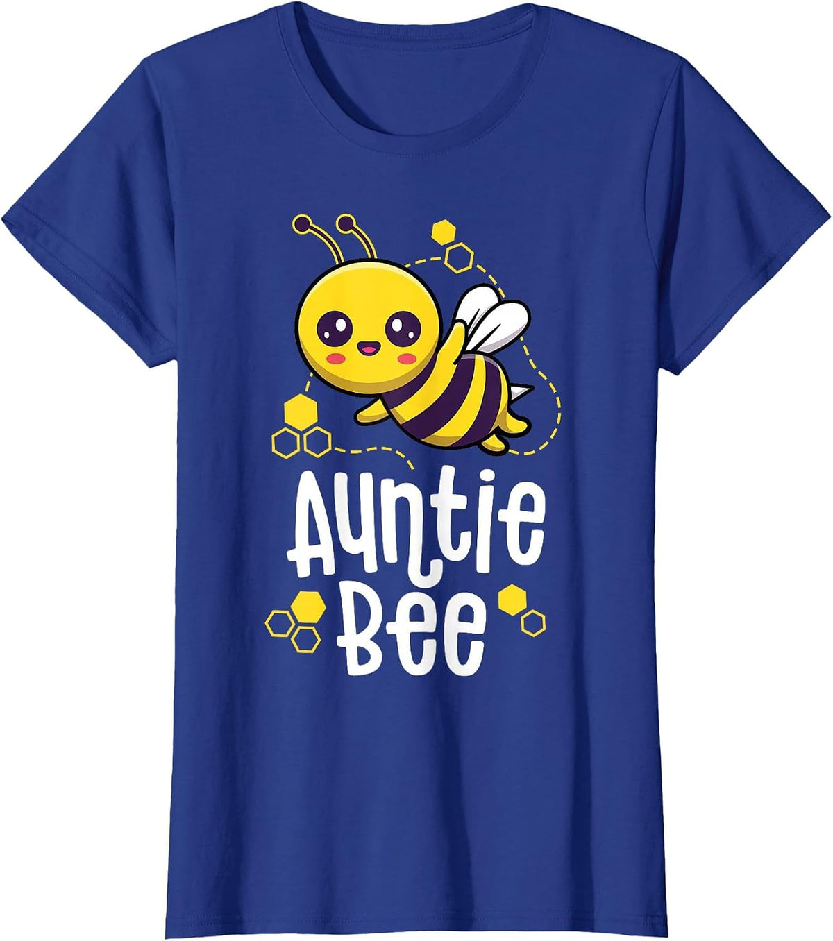 Family Bee Shirts Auntie Aunt Birthday First Bee Day Outfit T-Shirt - Royal Blue