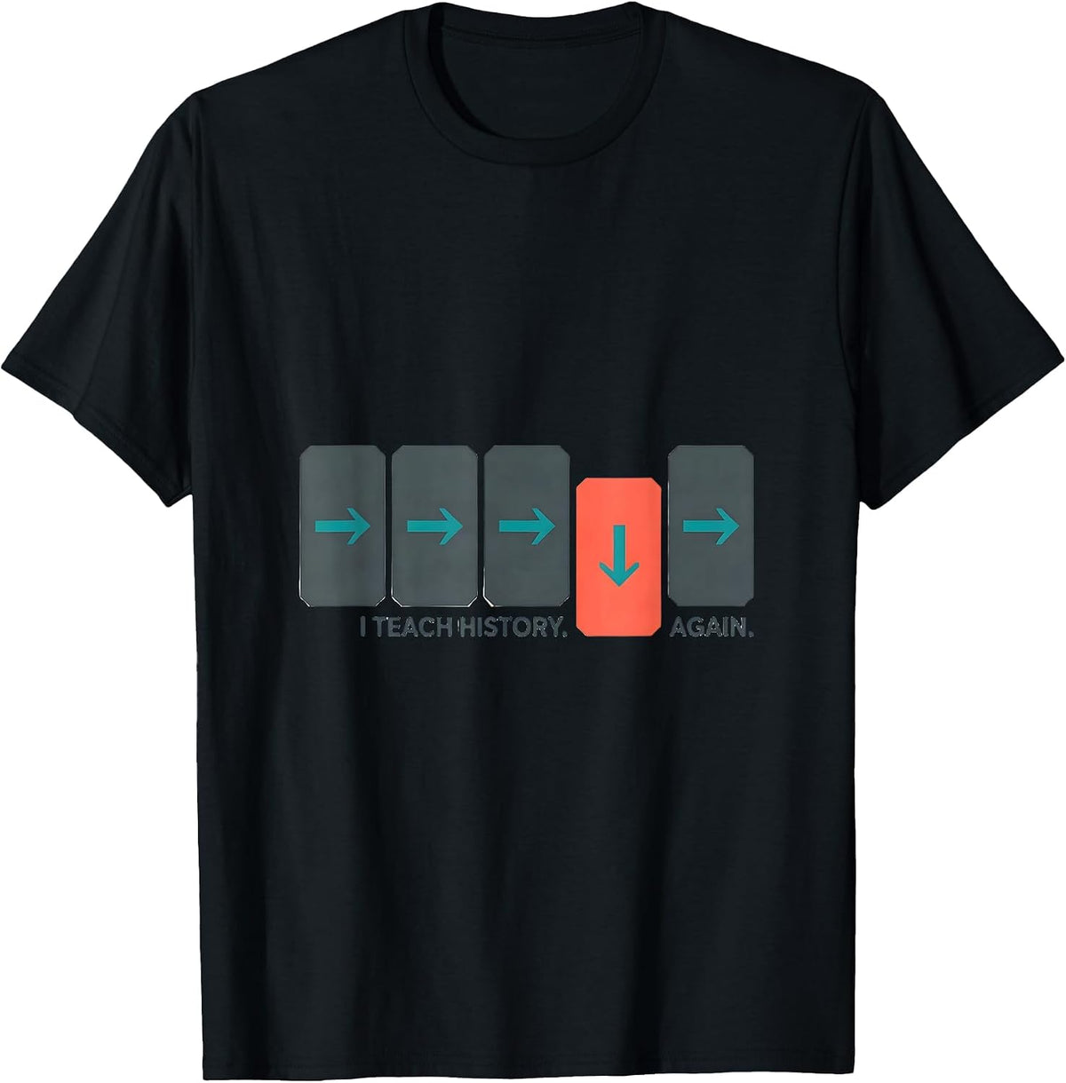 Men's I Teach History Again Funny History Teacher Gift T-Shirt - Black