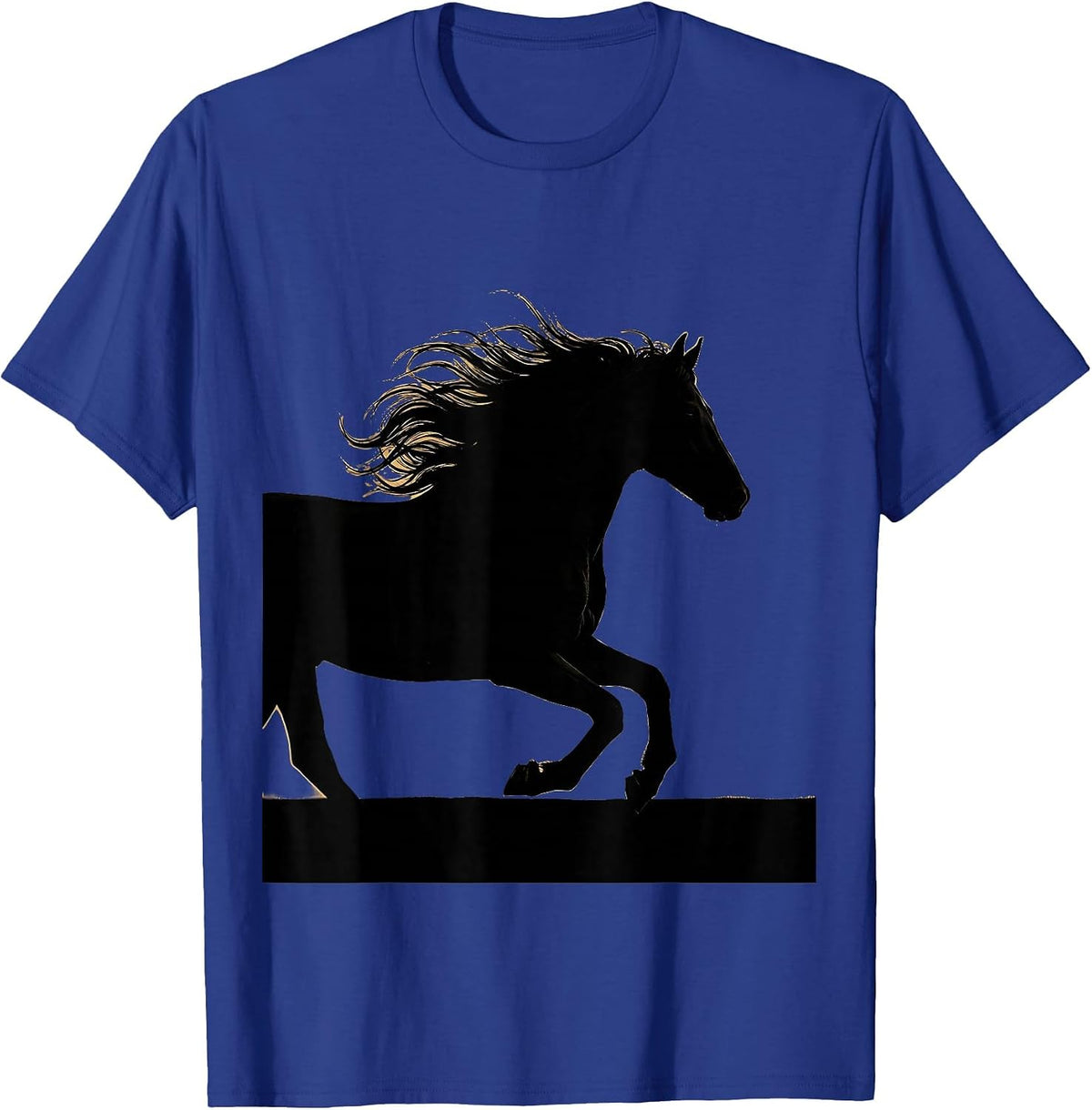 Men's Galloping Horse Country Western Graphic Tee T-Shirt - Royal Blue