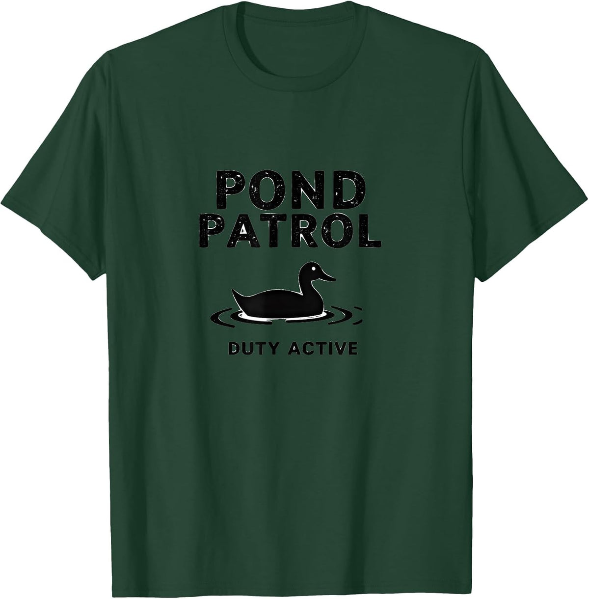 Pond Patrol Duty T-Shirt Active Duck Design T-Shirt - Dark Green