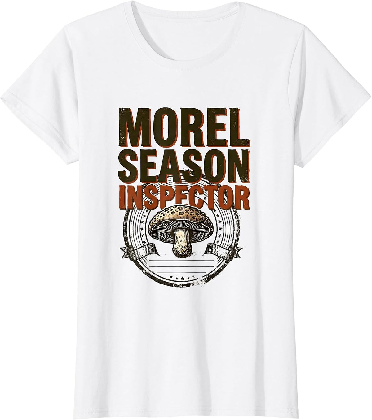 Morel Season Inspector Funny Mushroom Forager Mycology Humor T-Shirt - White