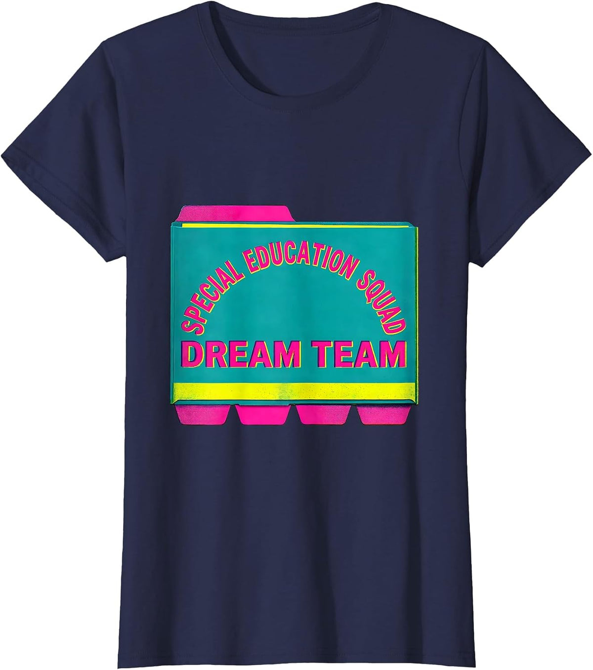 Women's Special Education Squad Dream Team Retro Teacher T-Shirt - Navy Blue