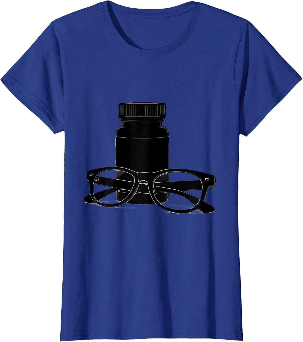 Women's Bifocals and Prescription Bottle Fall Prevention T-Shirt - Royal Blue