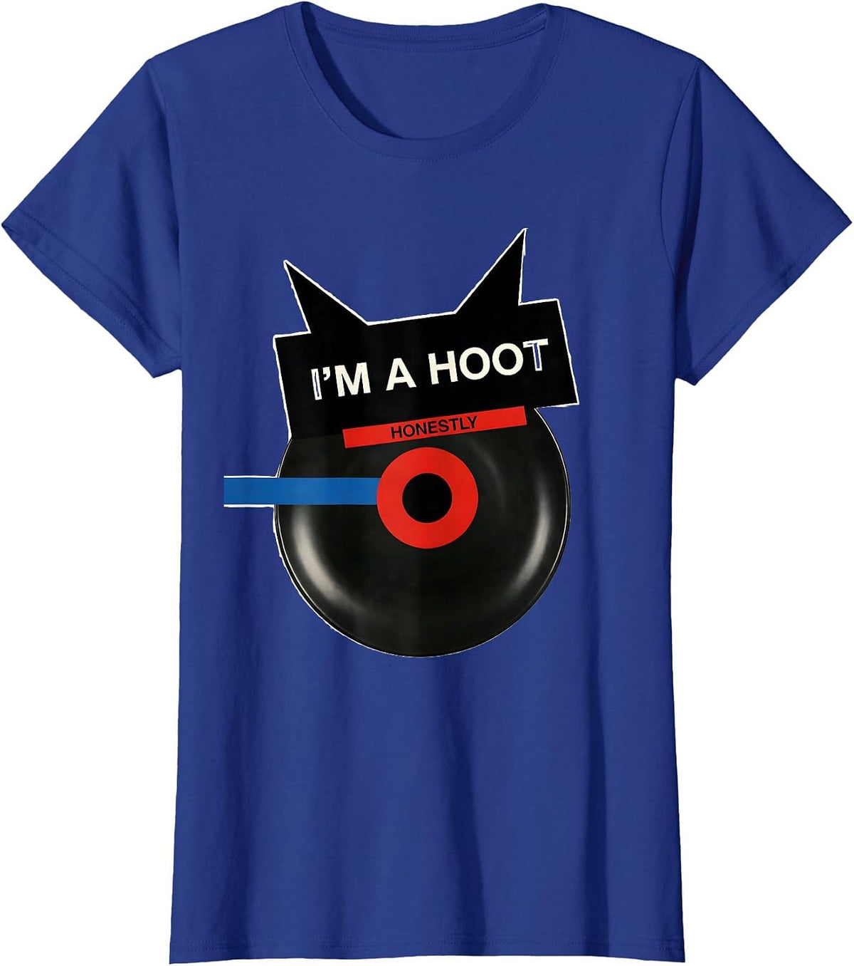 Women's I'm A Hoot Honestly Bauhaus Modernist Owl Lover Gift T-Shirt - Royal Blue