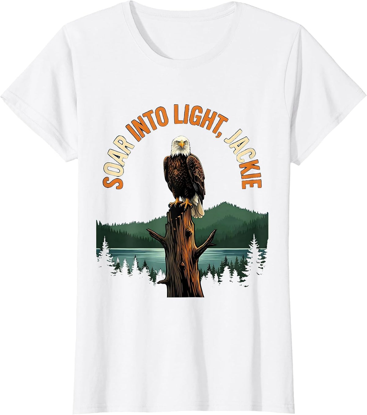 Women's Soar Into Light Jackie Big Bear Eagle Memorial Tribute T-Shirt - White