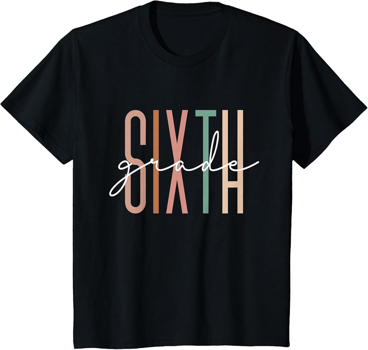 Sixth Grade Girls Boys Teacher Team 6th Grade Squad T-Shirt - Black