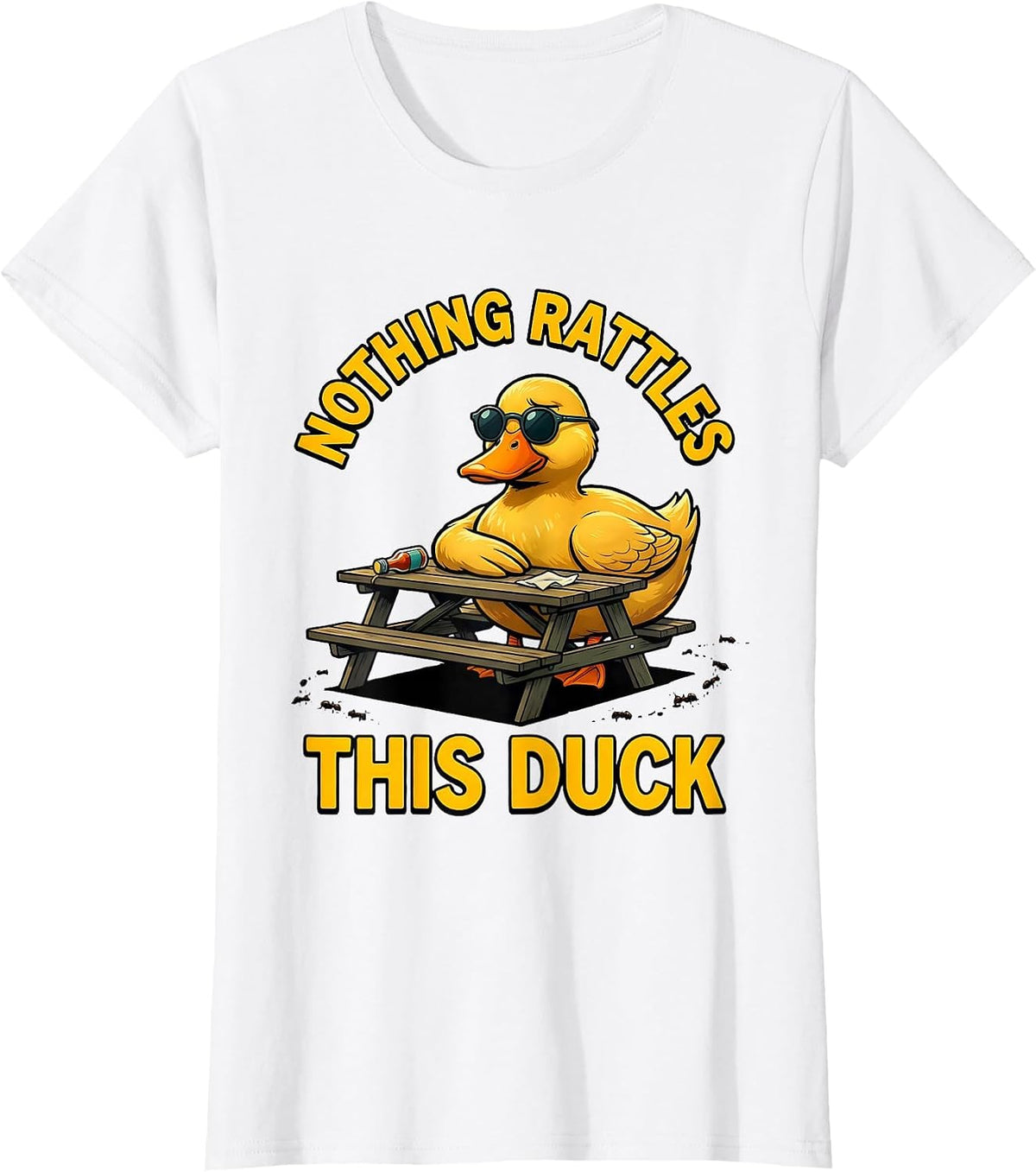 Nothing Rattles This Duck Funny Cartoon Duck Novelty Gift T-Shirt - White