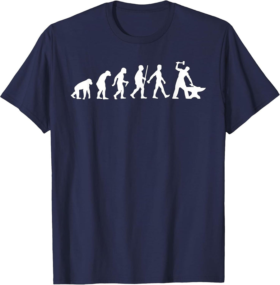 Cool Blacksmith Art for Men Women Metalsmith Blacksmithing T-Shirt - Navy Blue