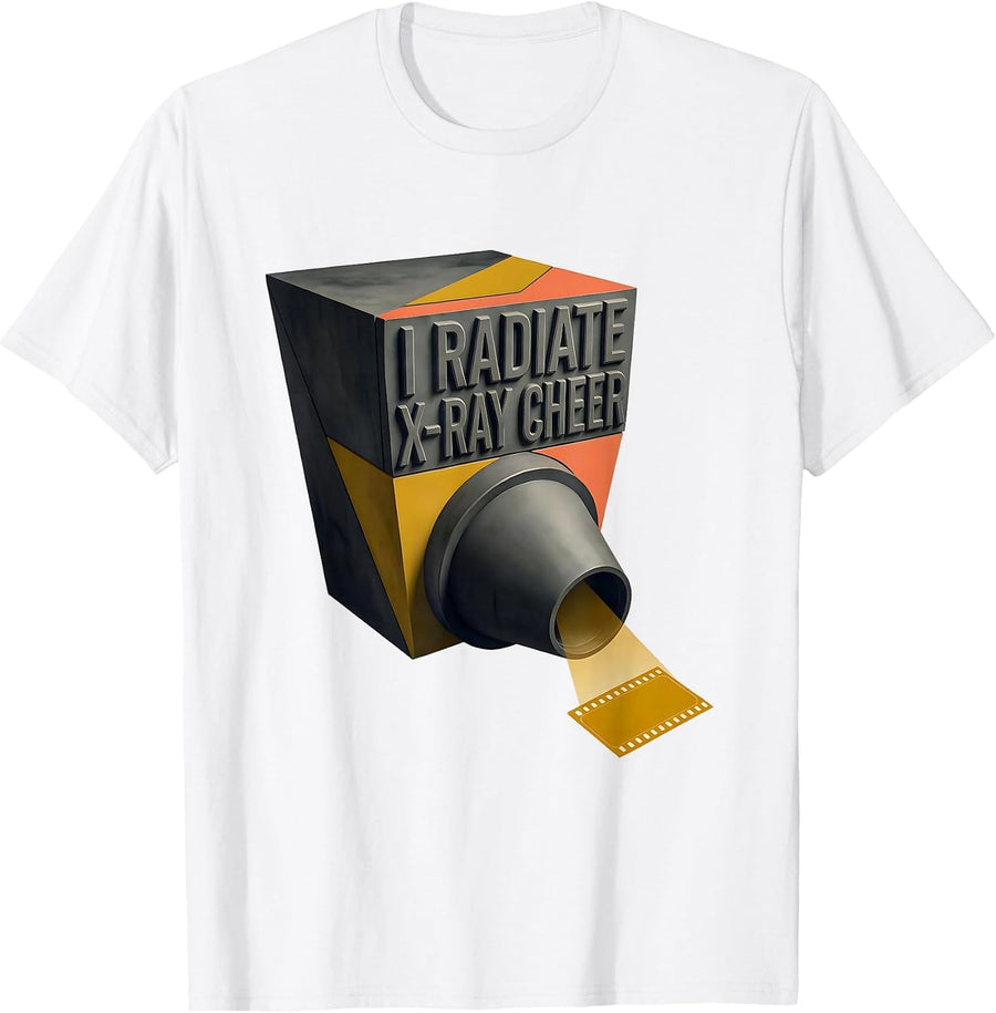 I Radiate X-Ray Cheer Midcentury Modern Radiology Tech Rad T-Shirt - White