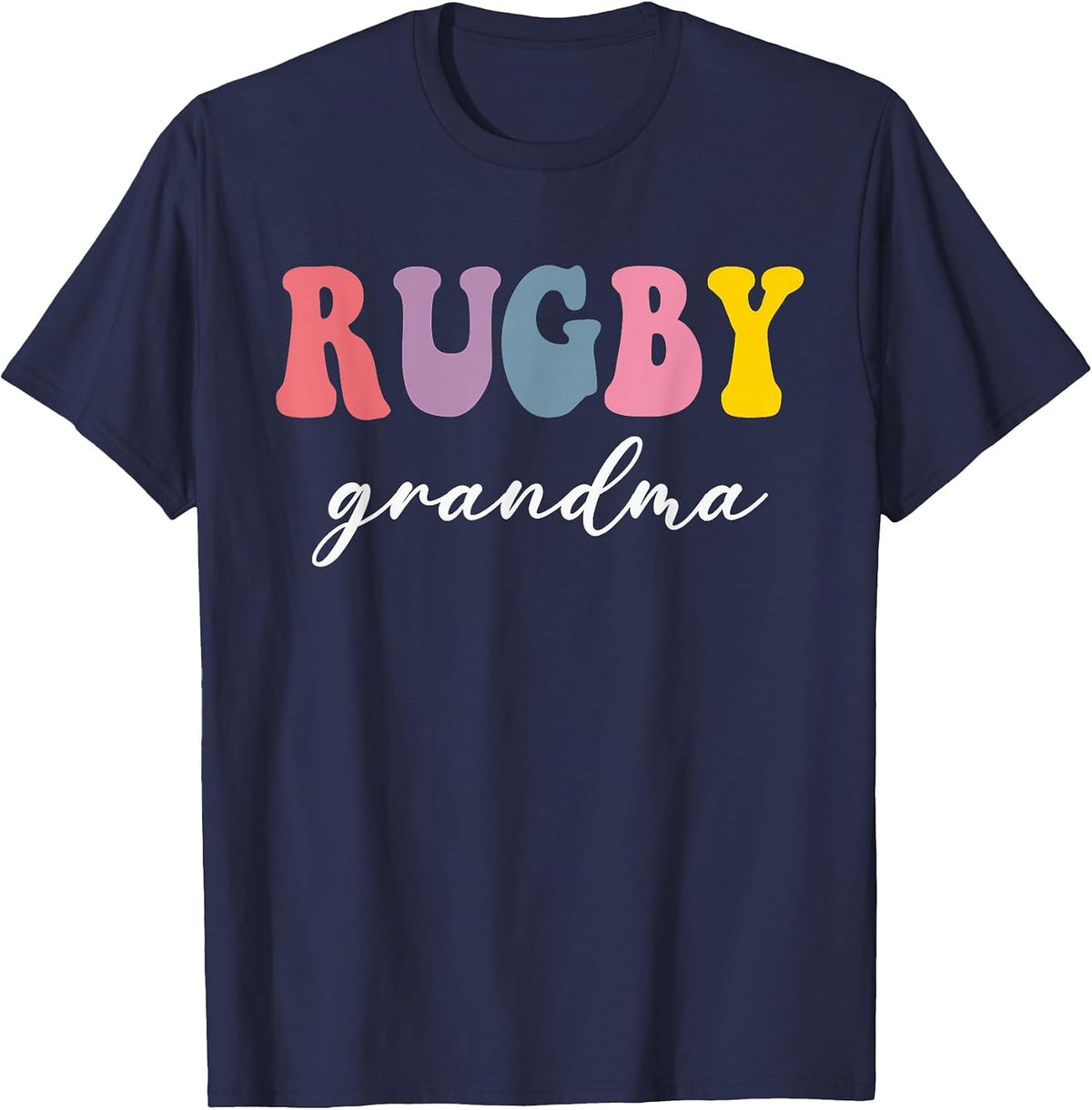 Rugby Grandma Rugby Player Stylish Sport Nana Game Day T-Shirt - Navy Blue