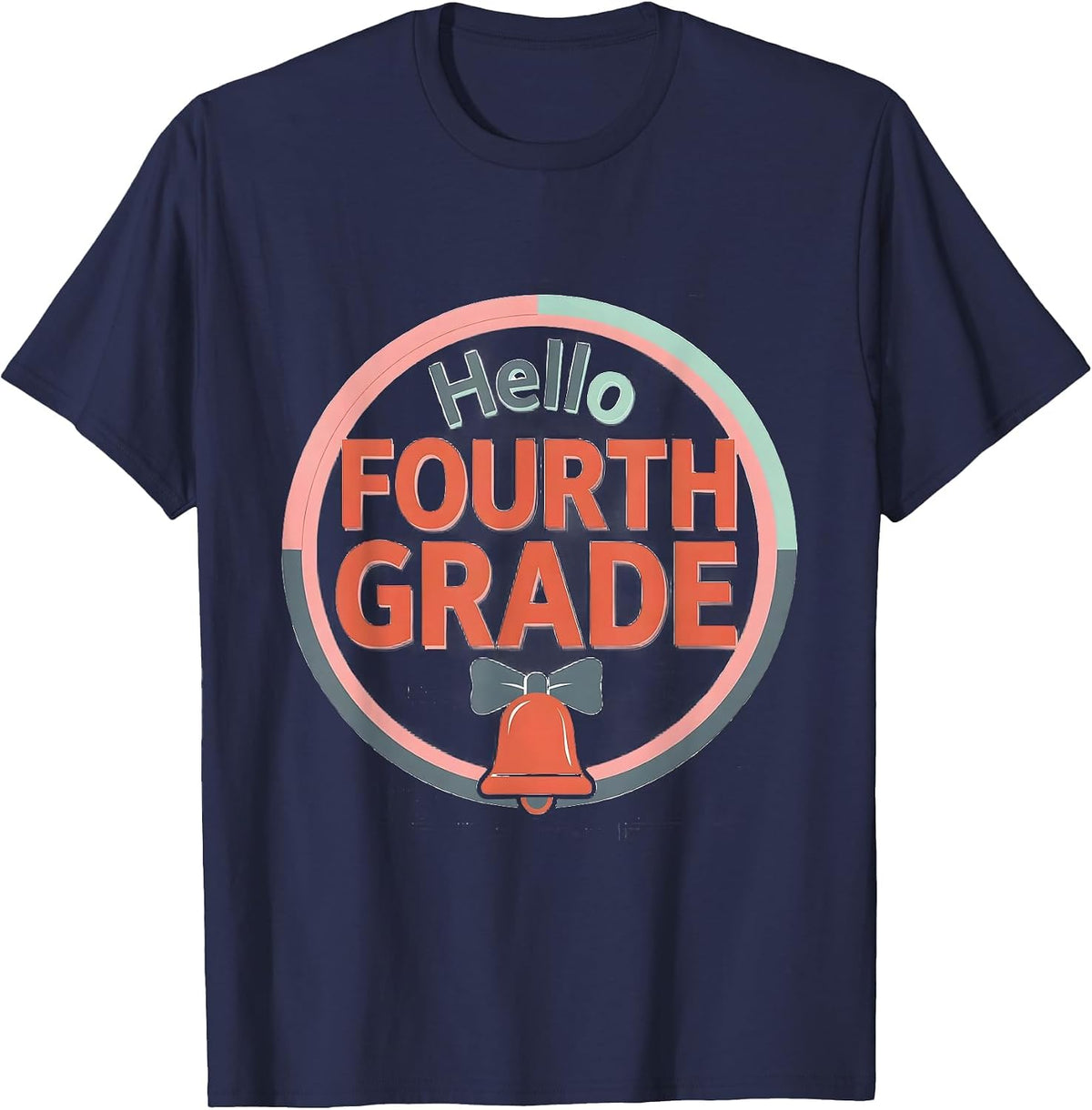Hello Fourth Grade Sweet Girly Coquette Back To School First T-Shirt - Navy Blue